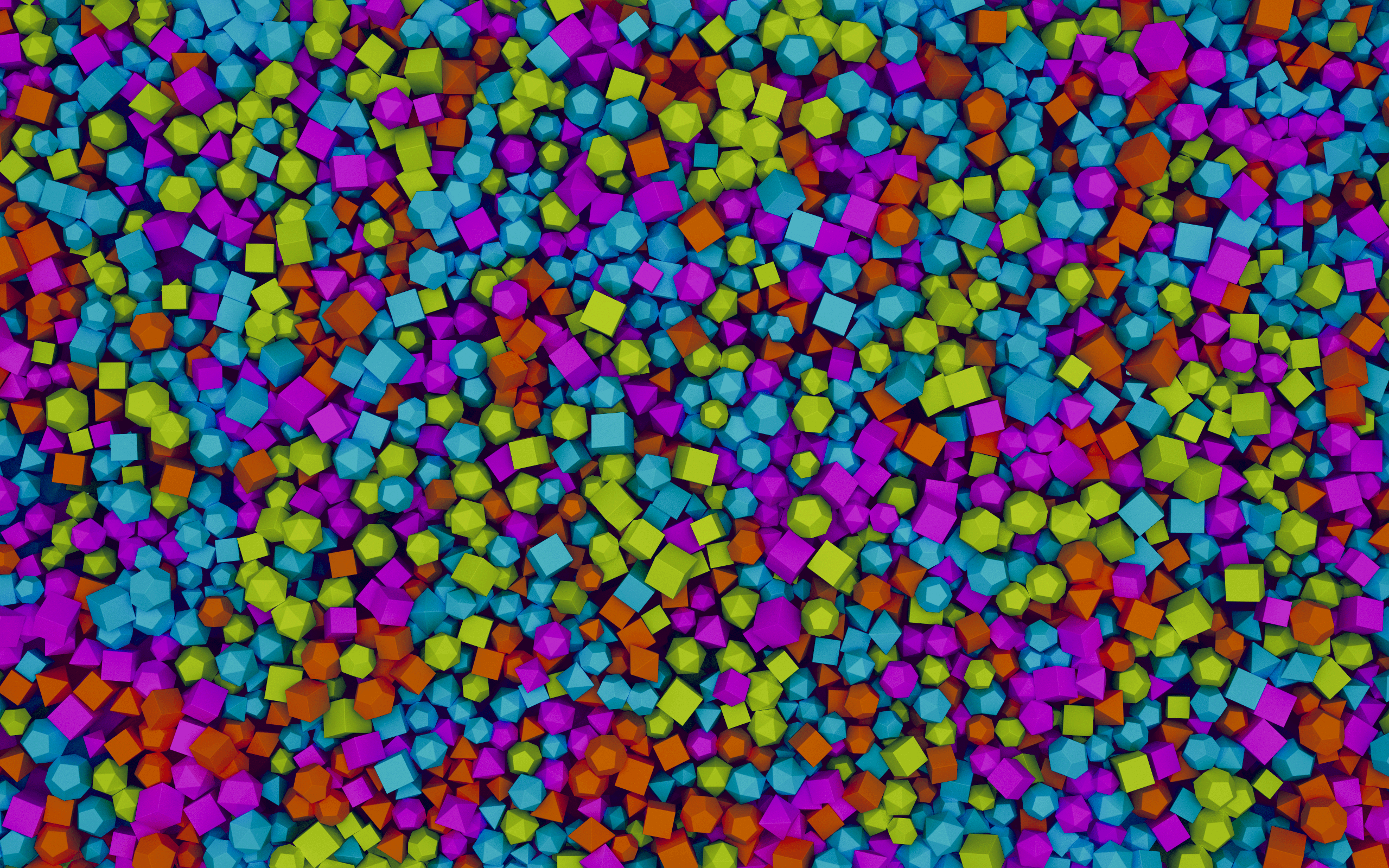 Abstract 3D pattern of colorful geometric shapes HD Wallpaper