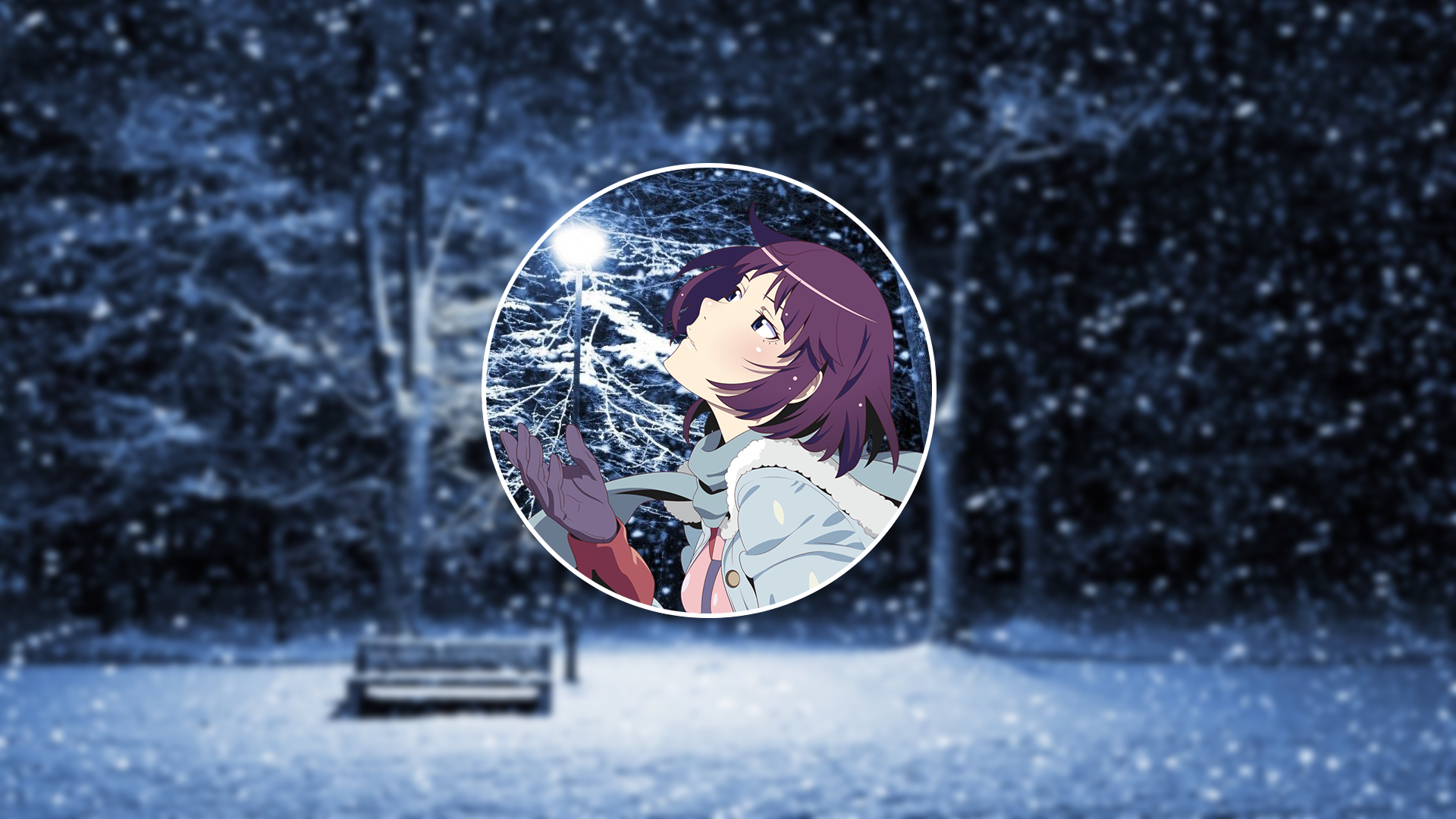 Senjougahara Hitagi from Monogatari Series in winter HD Wallpaper