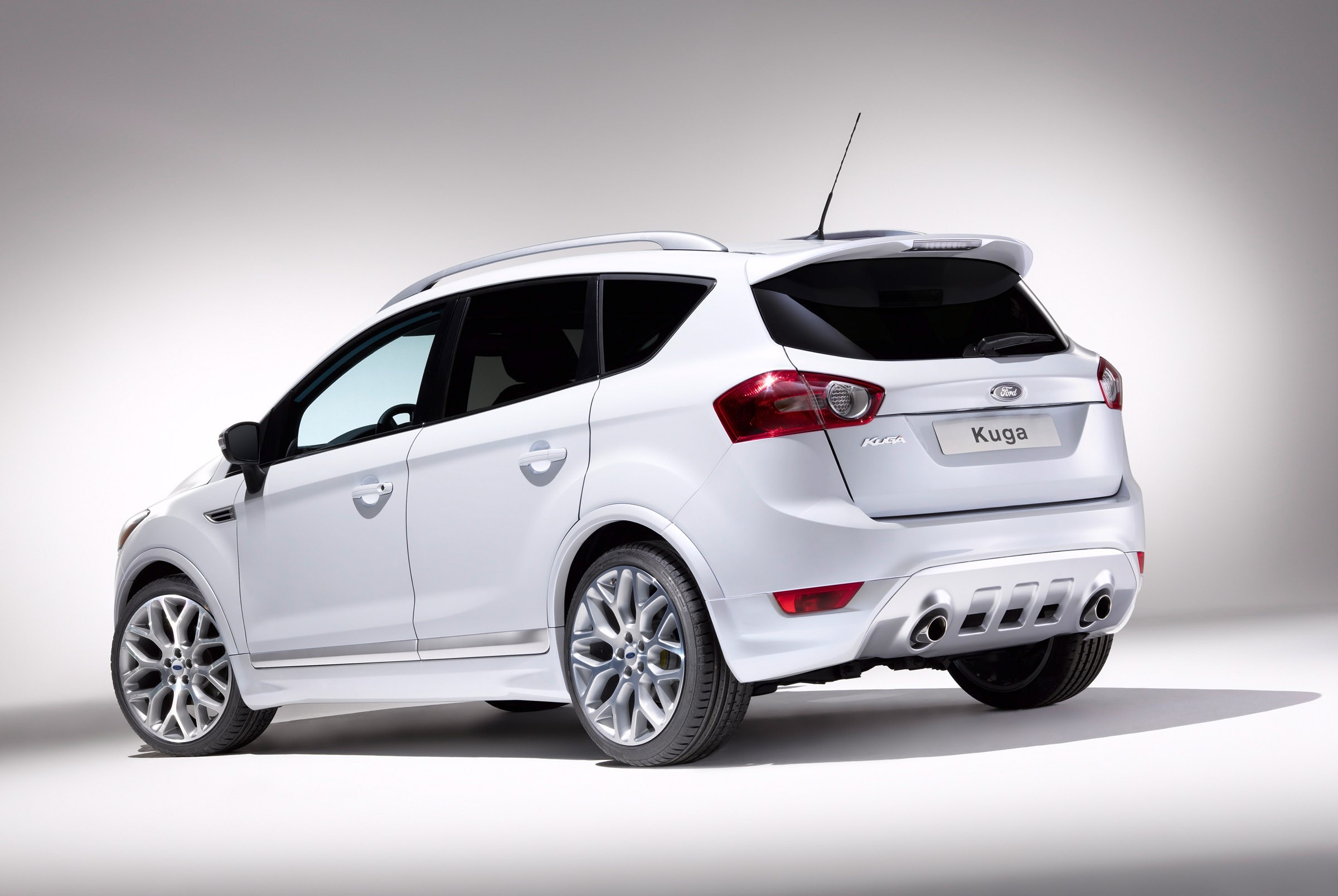 White Ford Kuga SUV rear view HD Wallpaper