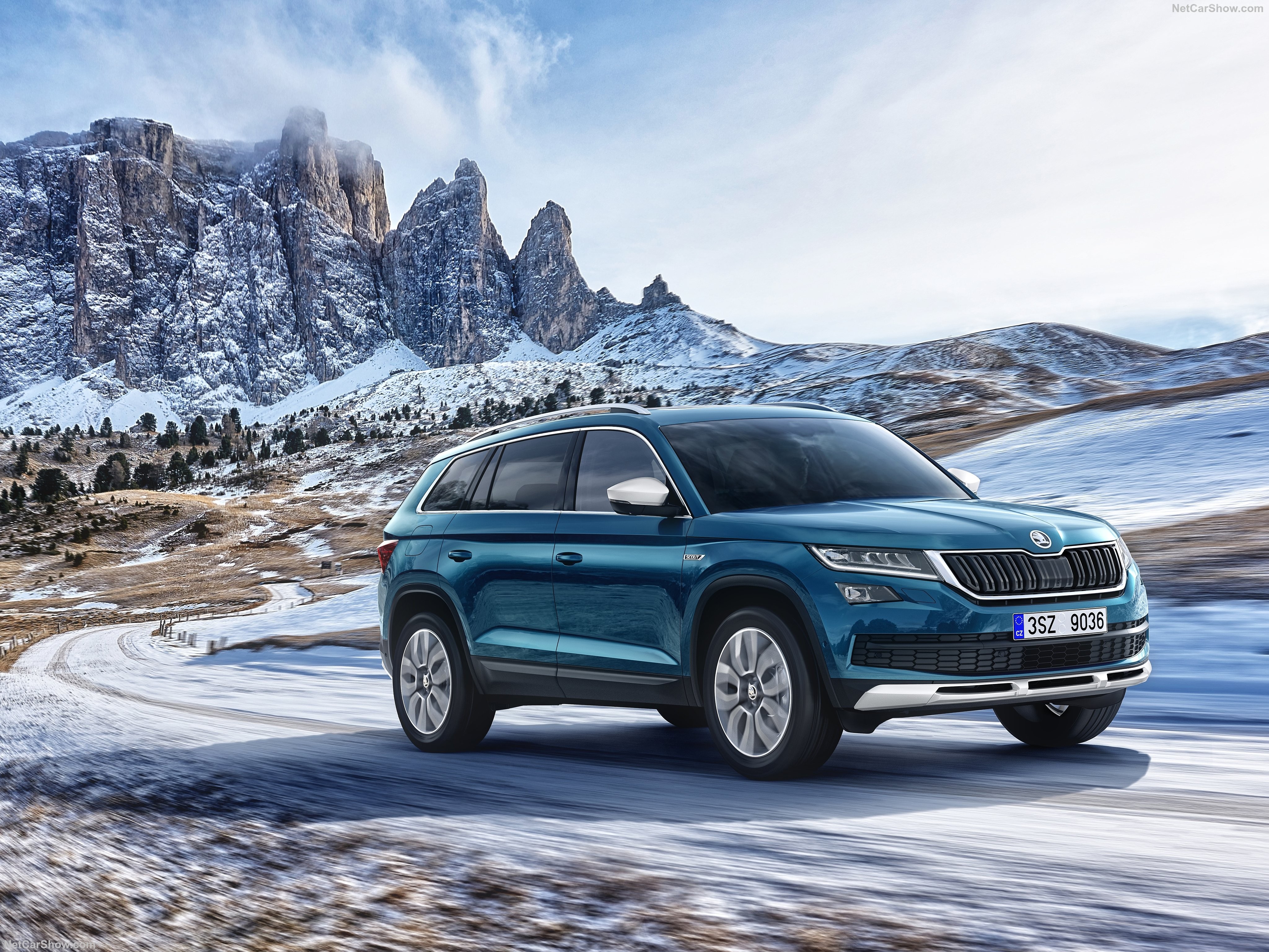 2019 Skoda Kodiaq SUV in Mountains HD Wallpaper