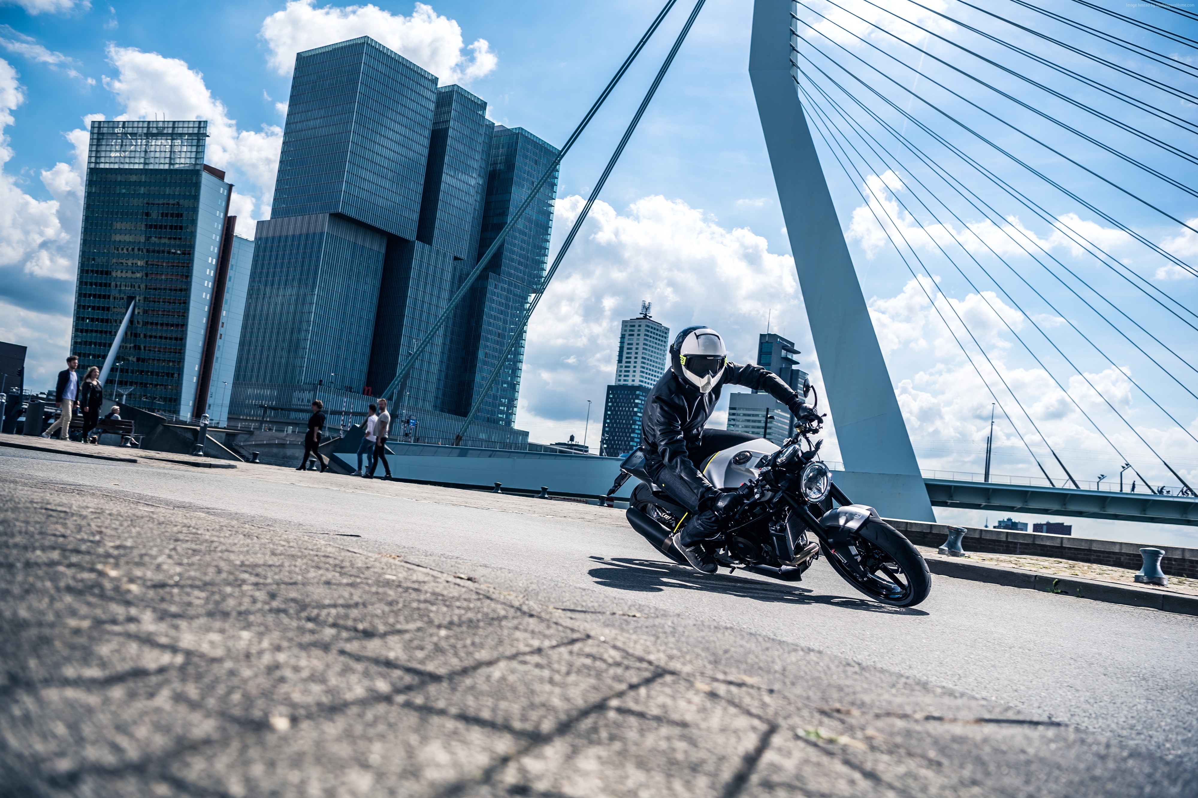 Husqvarna Vitpilen 701 motorcycle on a bridge HD Wallpaper