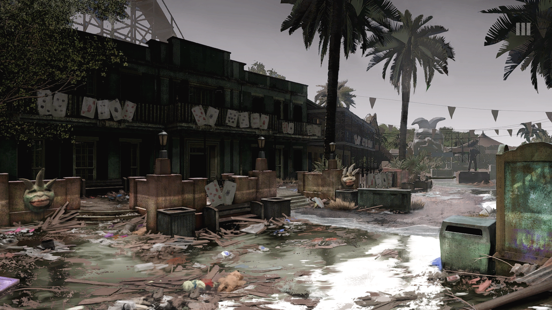 Screenshot from Mafia III showing a dilapidated town street HD Wallpaper
