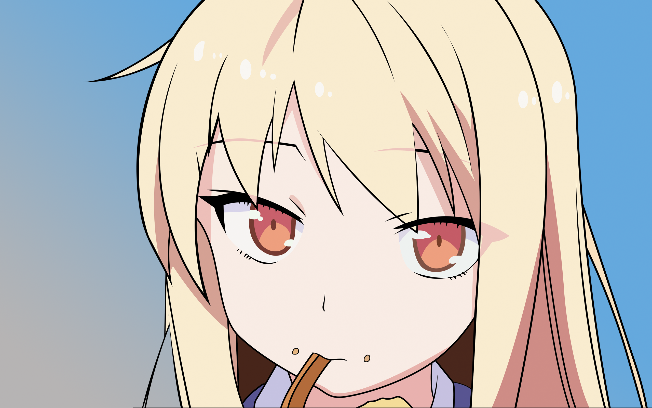 Shiina Mashiro from Sakurasou no Pet na Kanojo eating HD Wallpaper