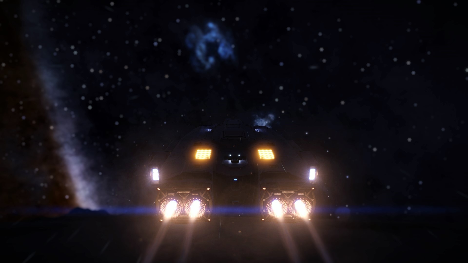 Spaceship in Elite Dangerous in outer space HD Wallpaper