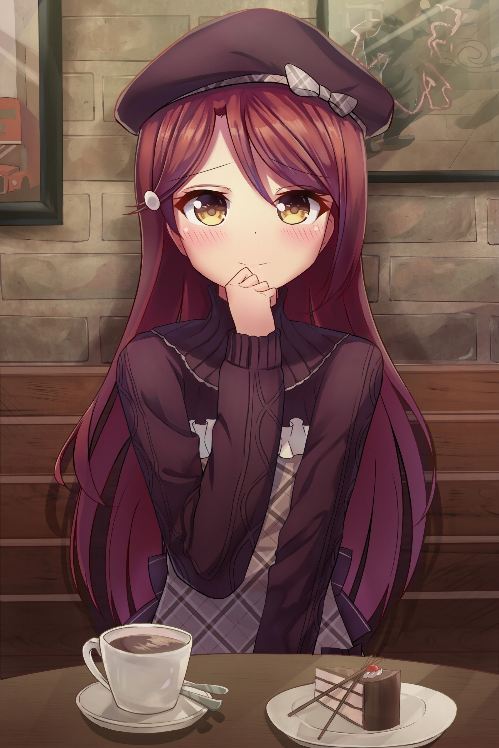 Sakurauchi Riko from Love Live Sunshine at Cafe HD Wallpaper