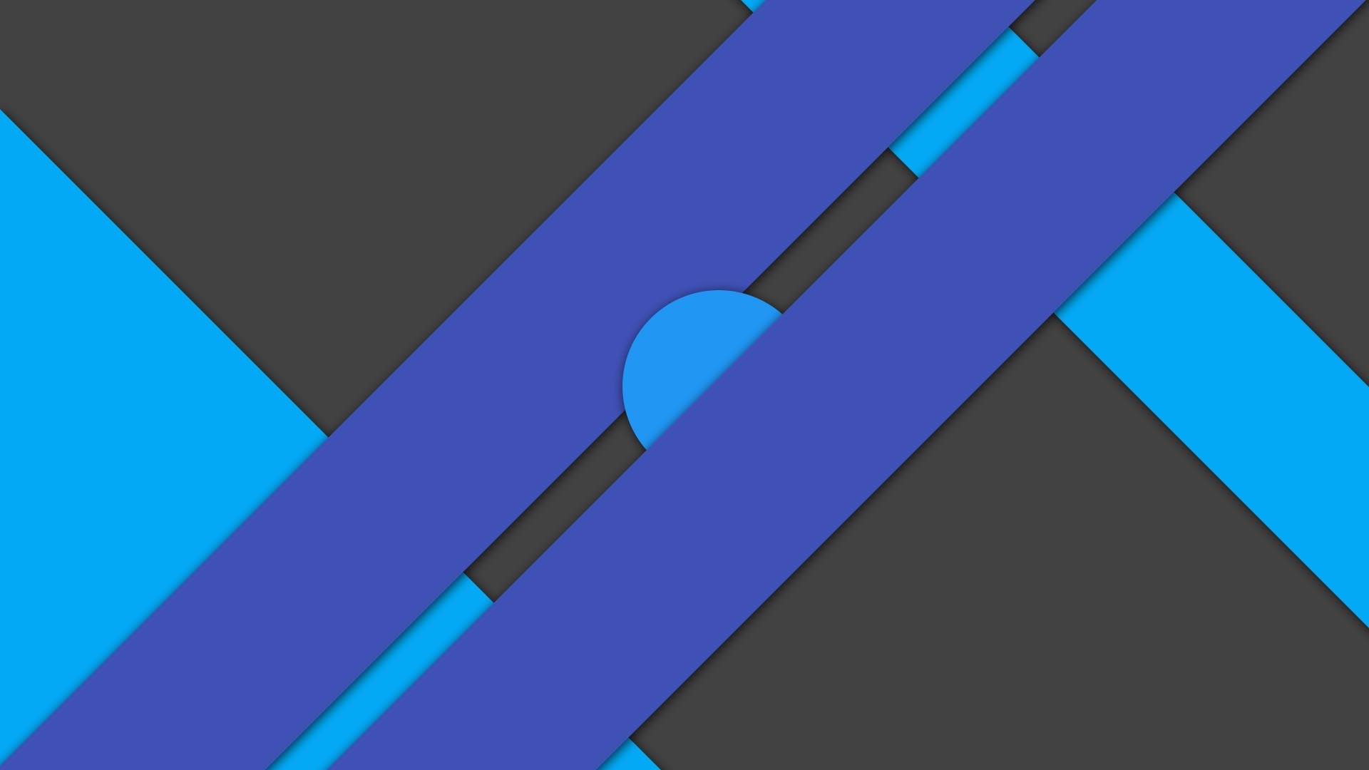 Abstract geometric material design with blue and gray shapes HD Wallpaper