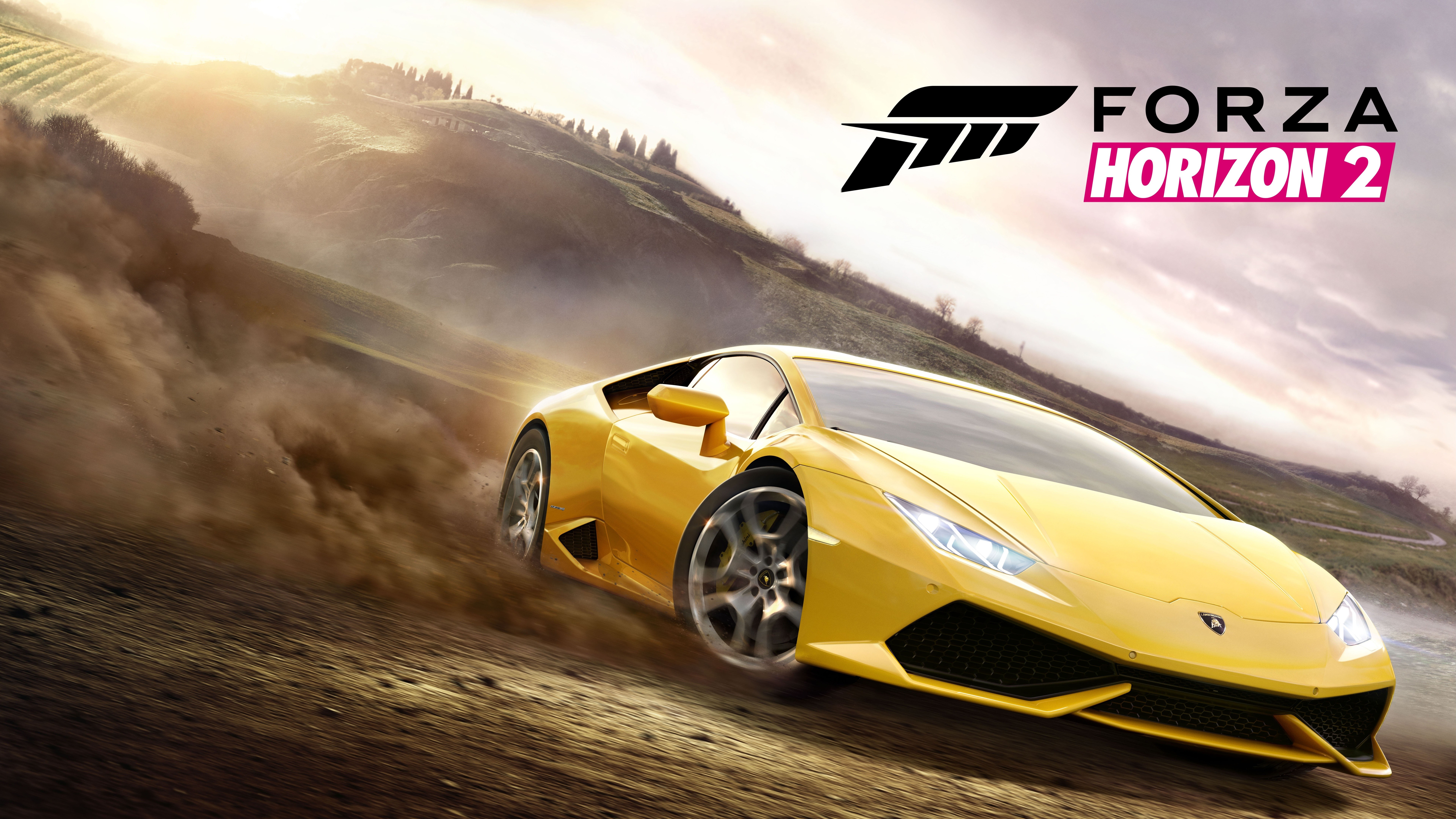 Forza Horizon 2 Lamborghini Huracan on a dirt road HD Wallpaper