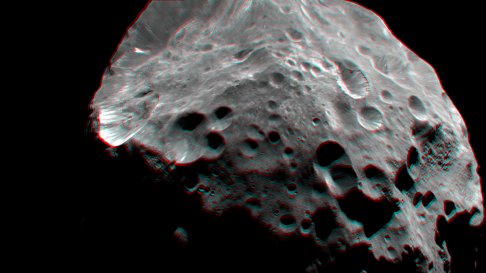 3D stereoscopic view of asteroid 4 Vesta HD Wallpaper