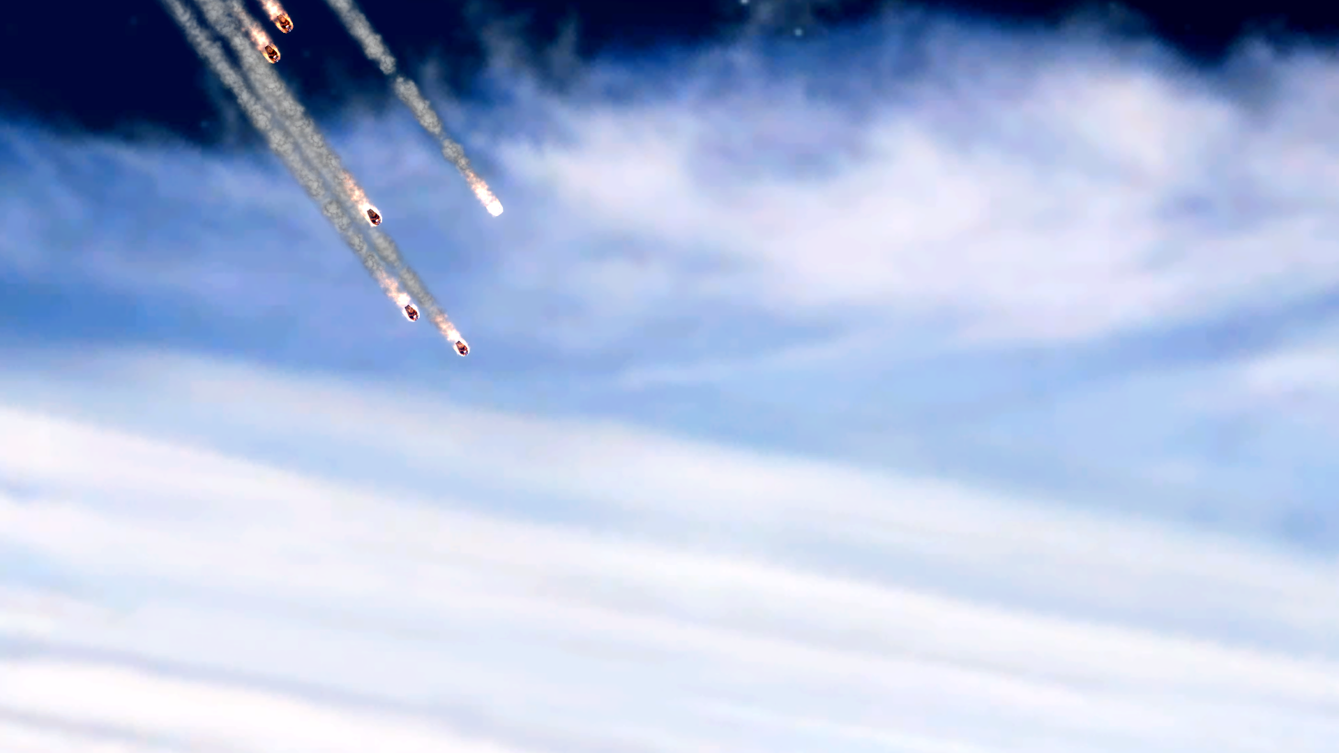 Meteors falling through the sky HD Wallpaper