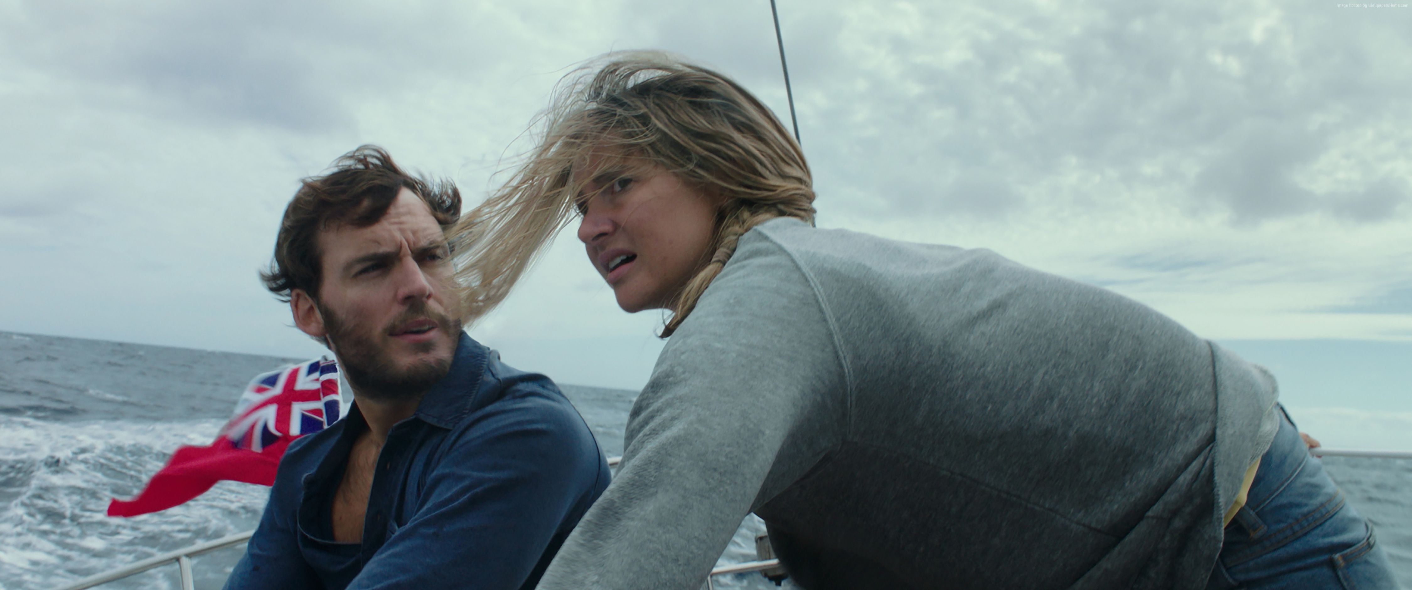 Adrift: Sam Claflin and Shailene Woodley on a sailboat HD Wallpaper