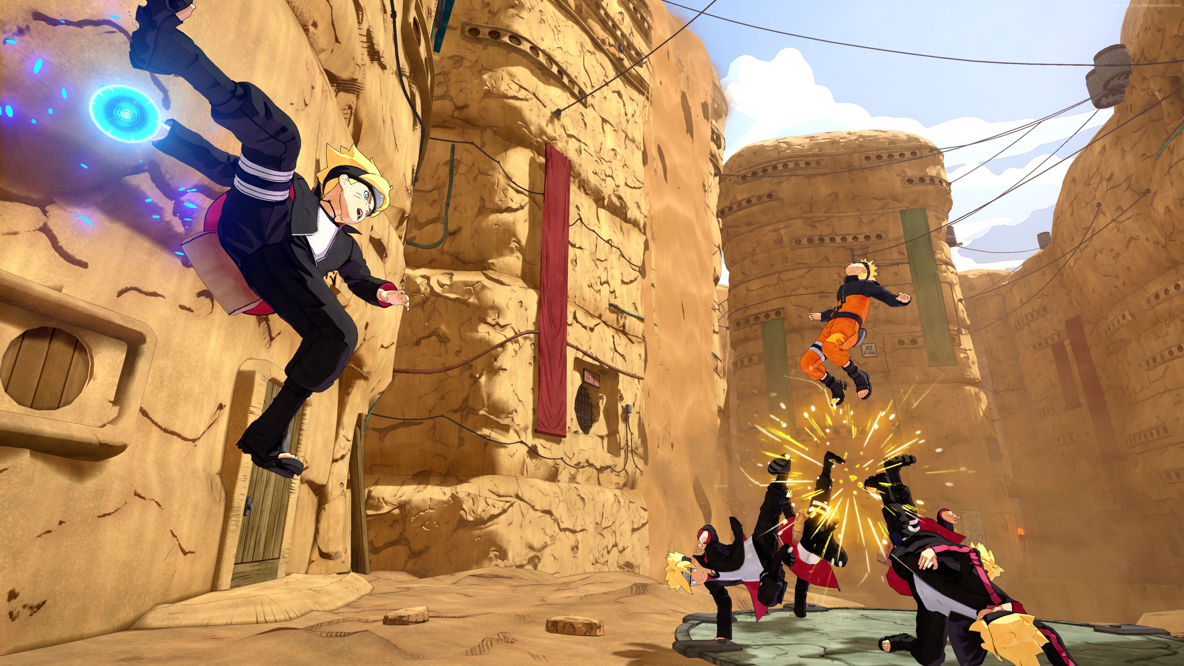 Boruto and Naruto from Naruto to Boruto: Shinobi Striker HD Wallpaper