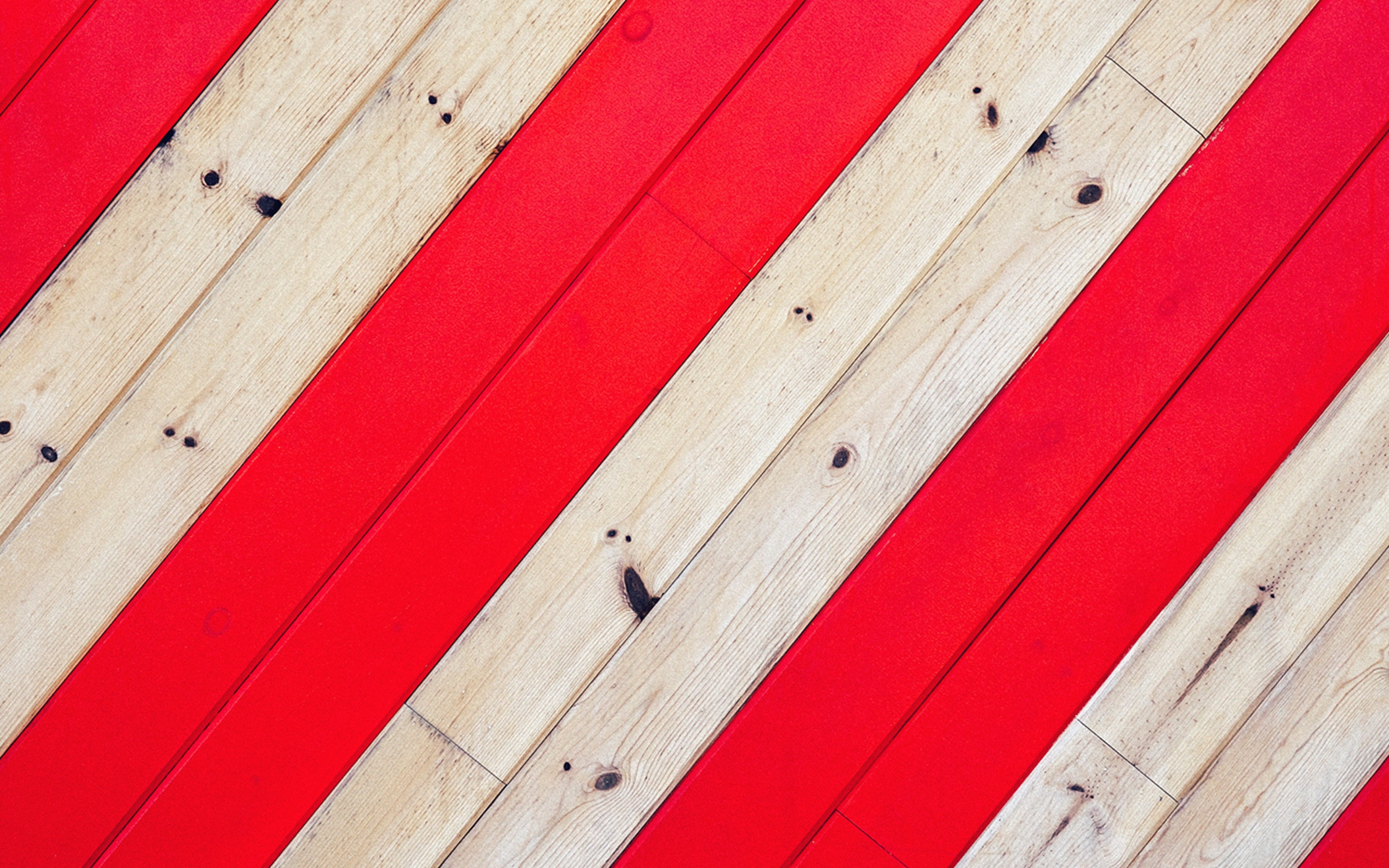Diagonal red and wood planks pattern HD Wallpaper