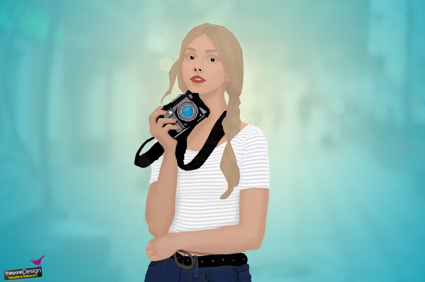 Woman holding a camera HD Wallpaper