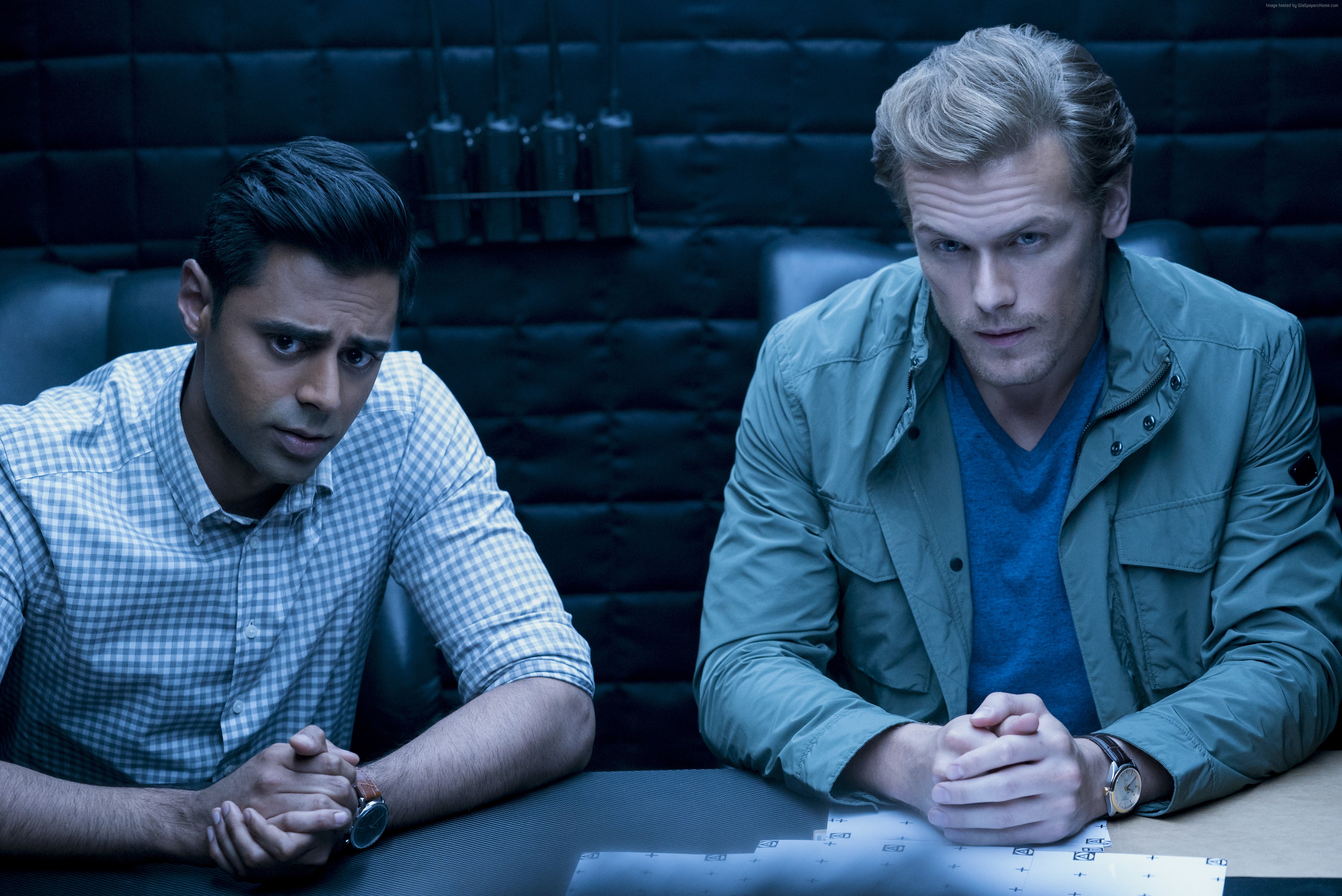 Hasan Minhaj and Sam Heughan from The Spy Who Dumped Me 4K HD Wallpaper