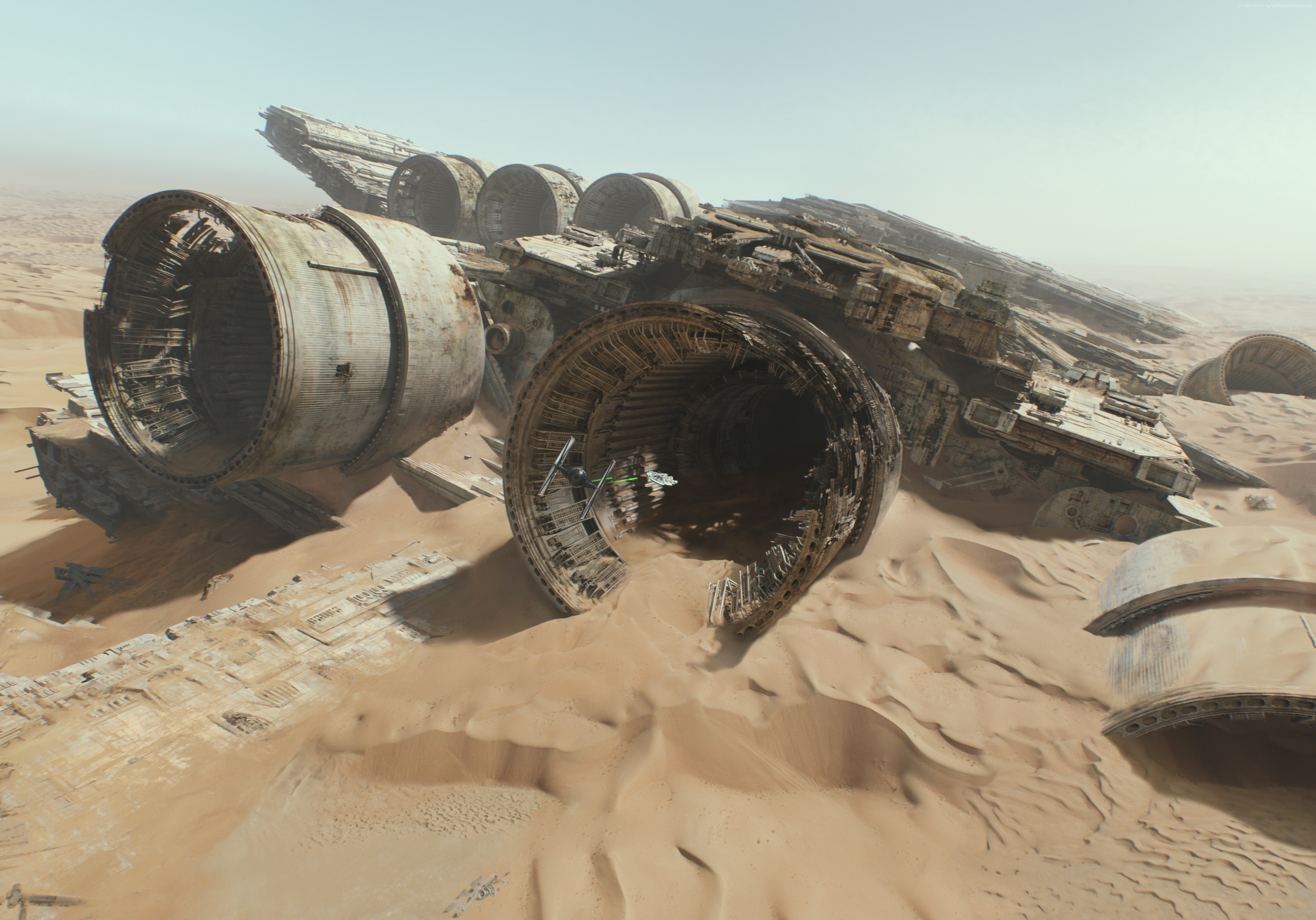 Star Wars Star Destroyer wreckage in desert HD Wallpaper