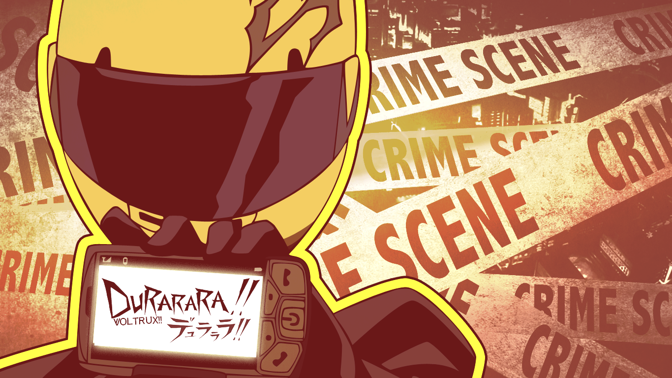 Durarara!! Anime Poster with Character Holding Phone HD Wallpaper