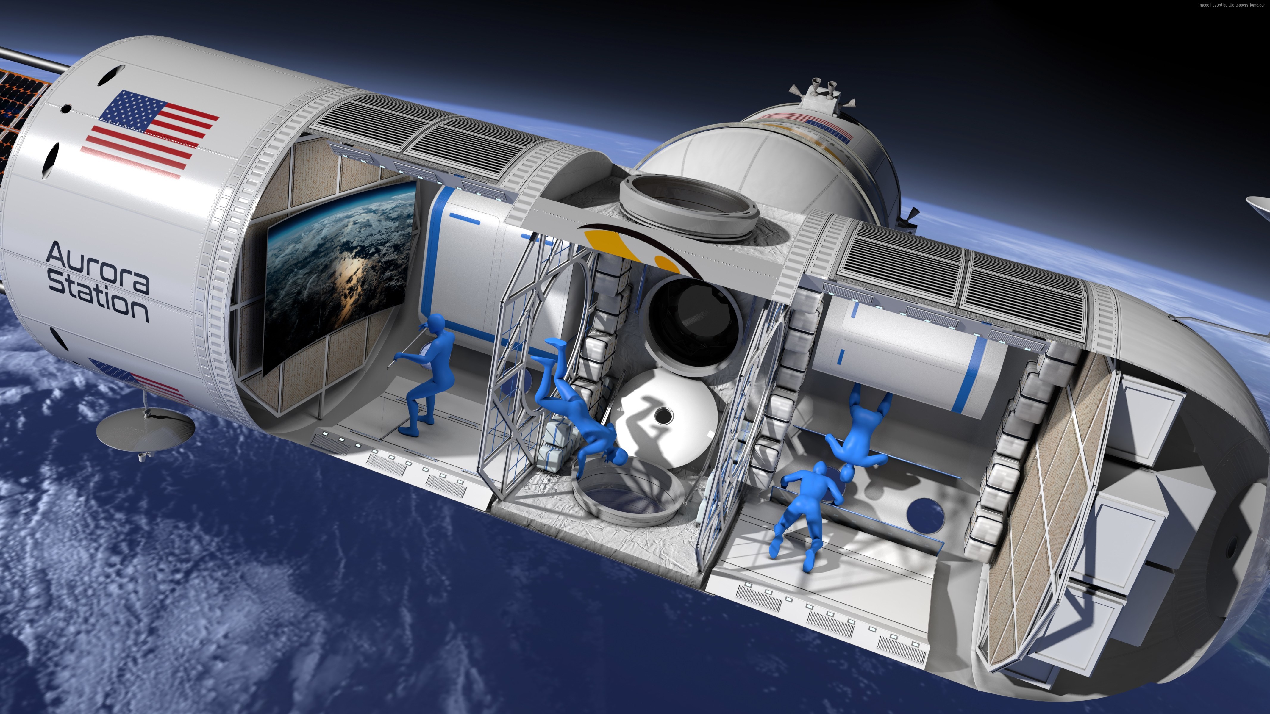 Aurora Station in Space Tourism 4K HD Wallpaper