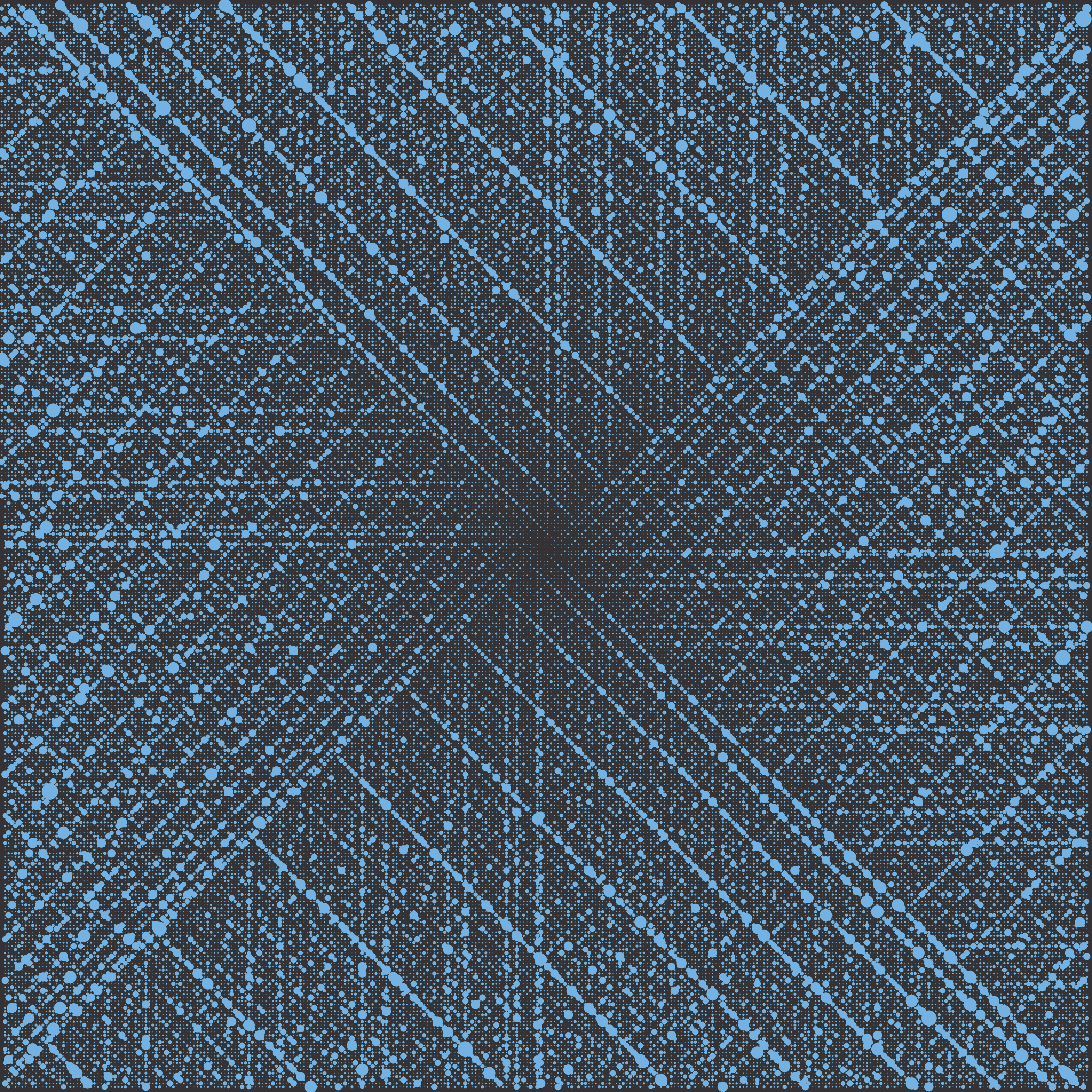 Abstract pattern of blue dots and lines on a dark background HD Wallpaper