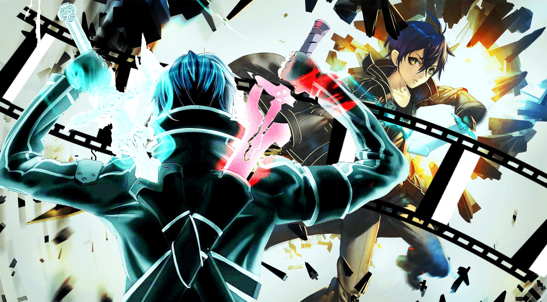Kirito from Sword Art Online fighting HD Wallpaper