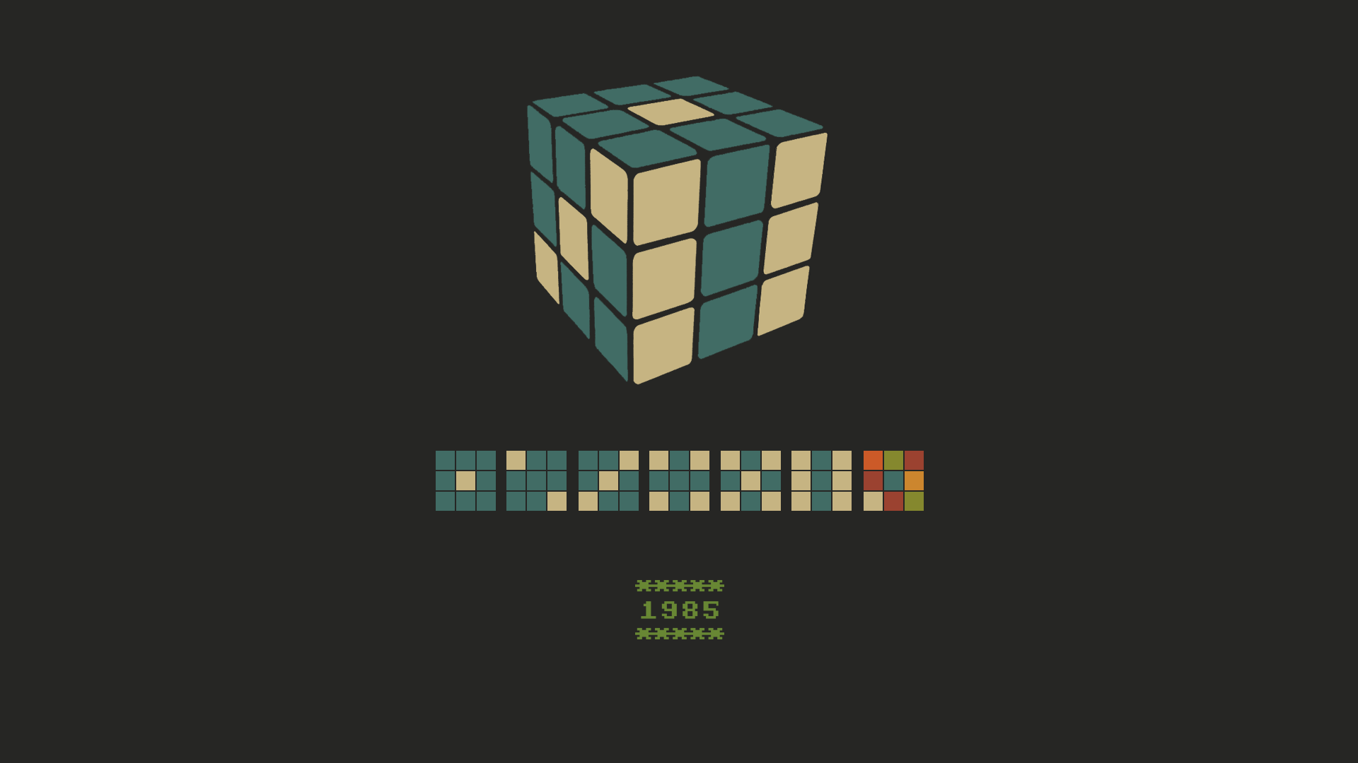Rubik's Cube illustration with numbers and patterns HD Wallpaper