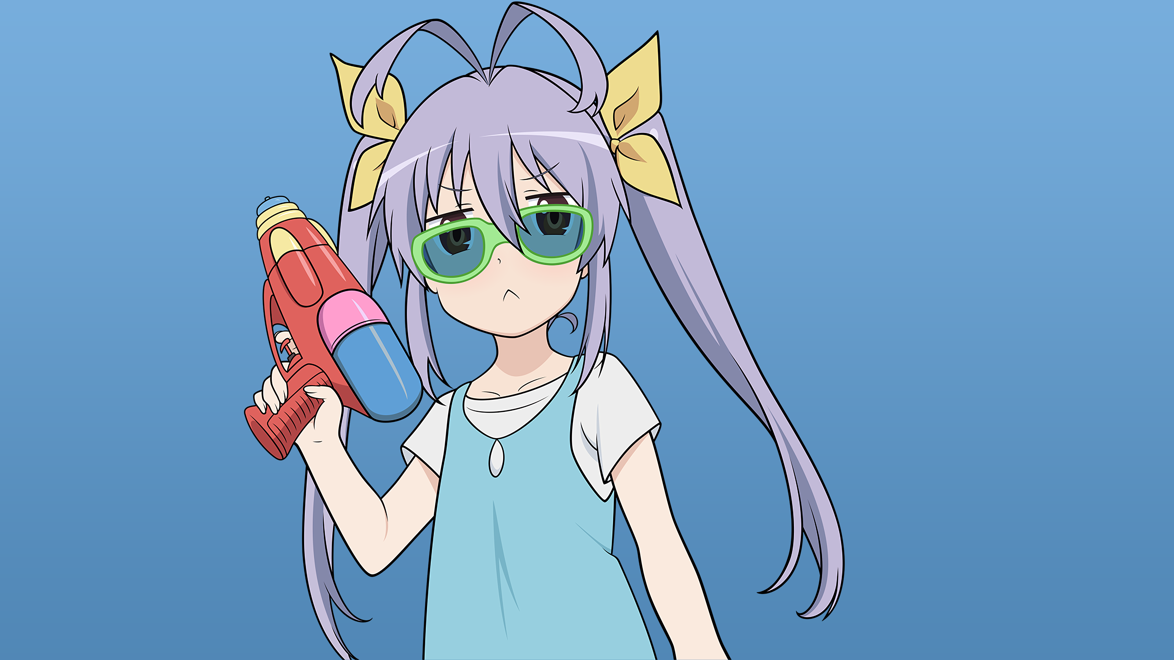Miyauchi Renge from Non Non Biyori with a water gun HD Wallpaper