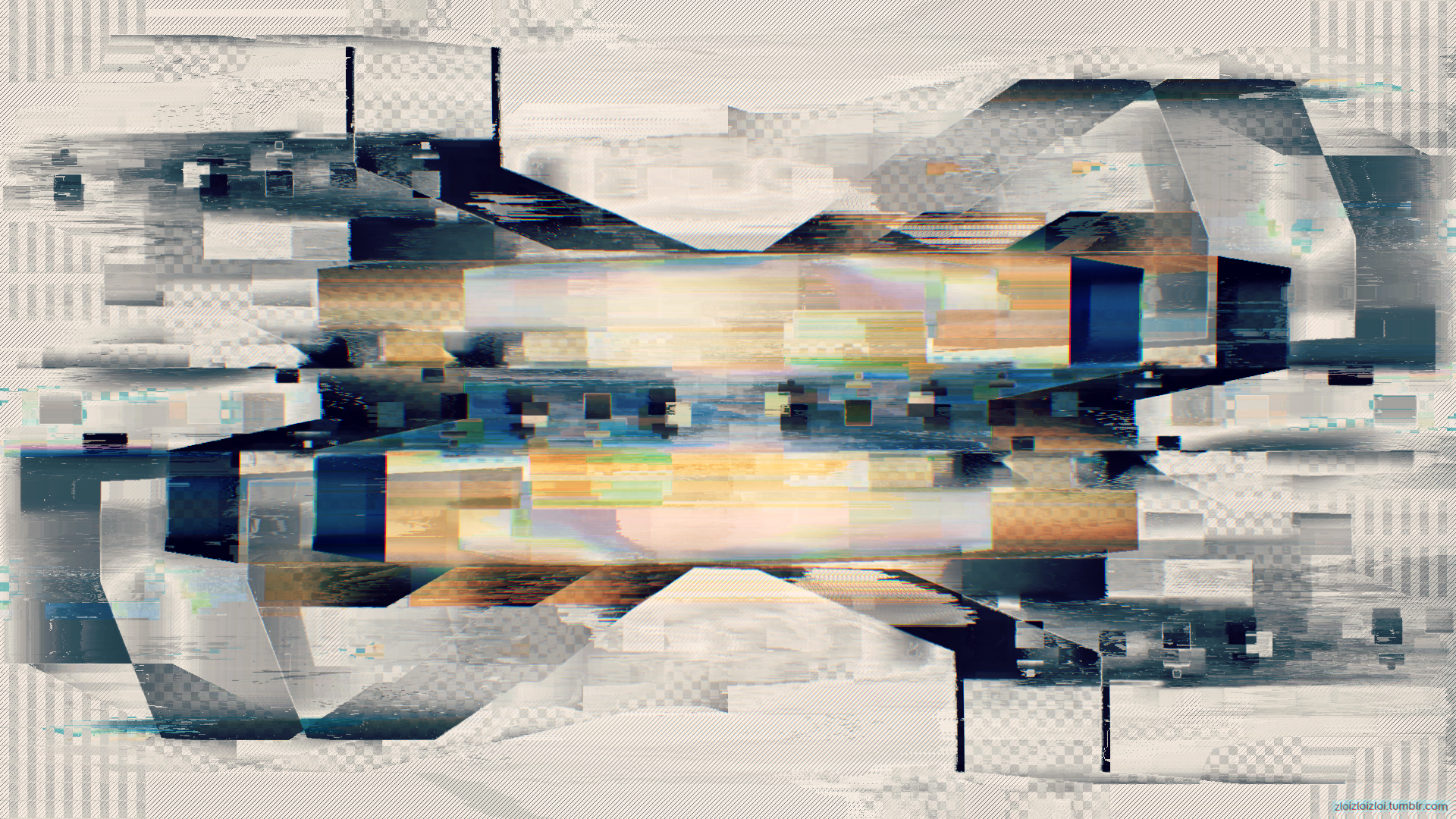 Abstract Glitch Art Architecture Design HD Wallpaper