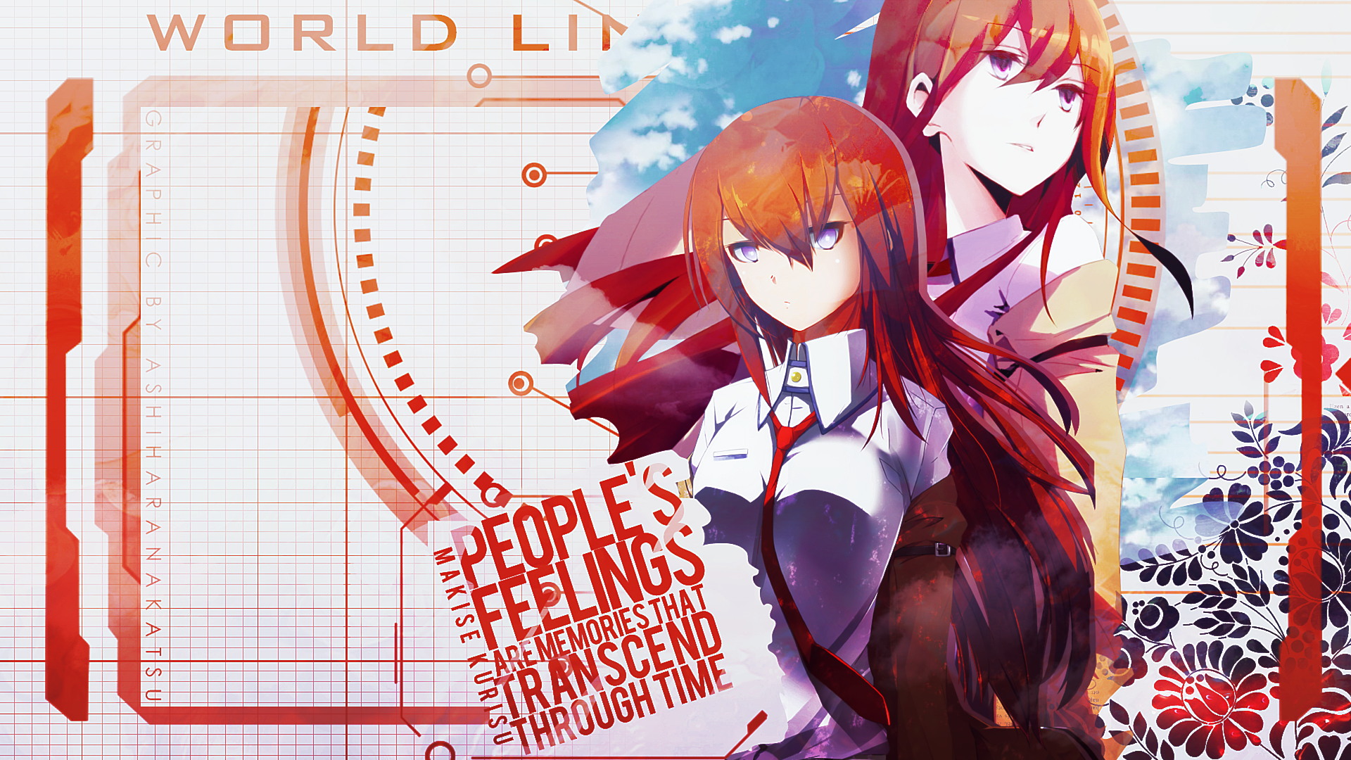 Makise Kurisu from Steins Gate illustration HD Wallpaper