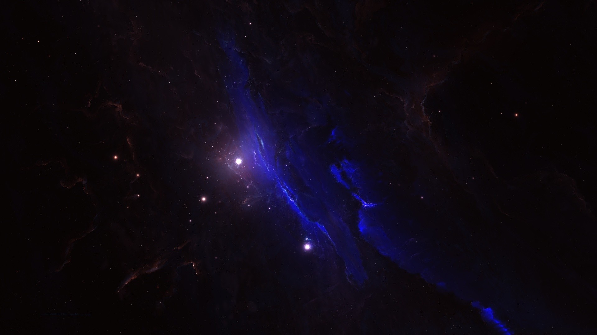 Deep space nebula with stars and cosmic dust HD Wallpaper
