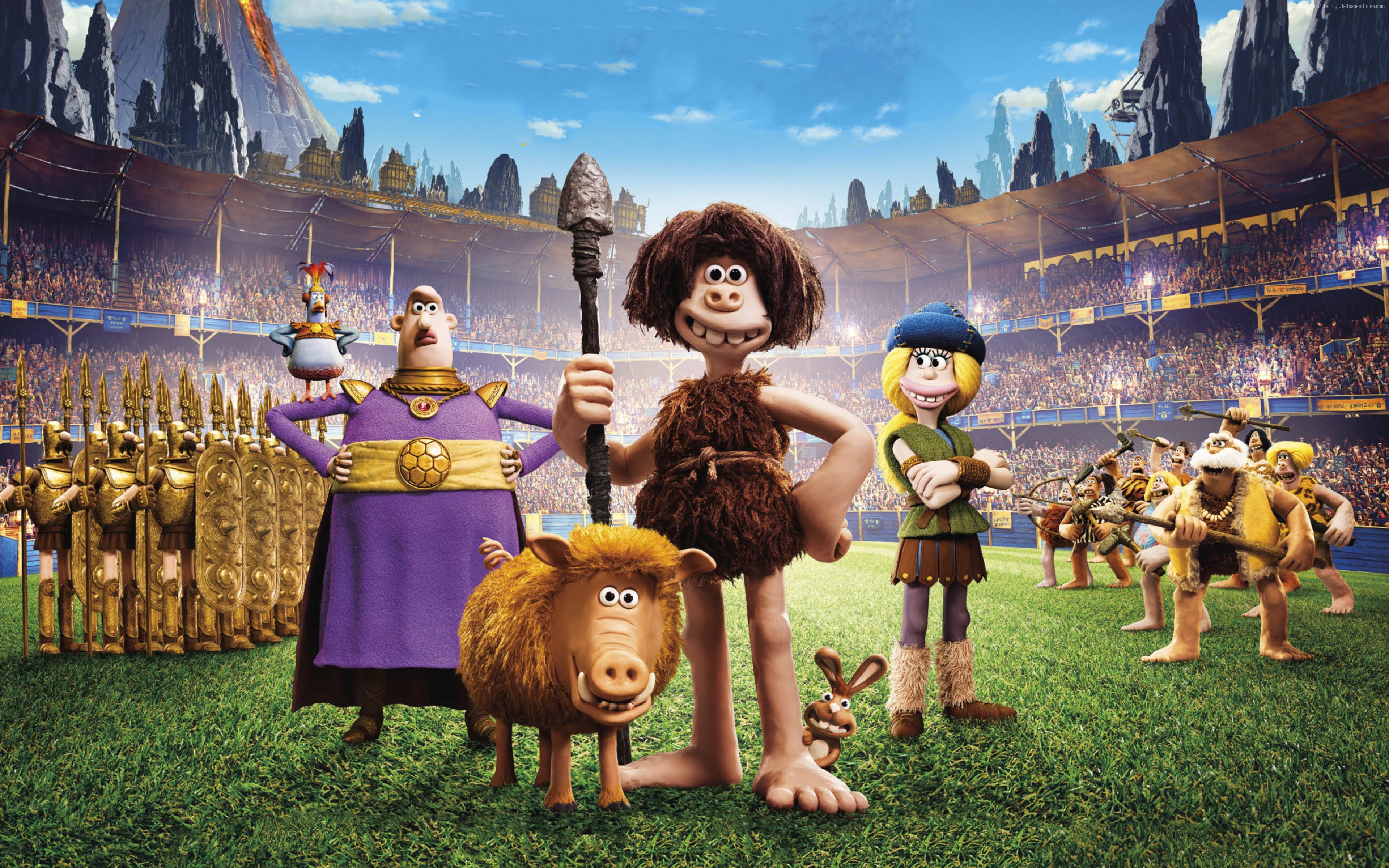 Early Man characters in a stadium HD Wallpaper