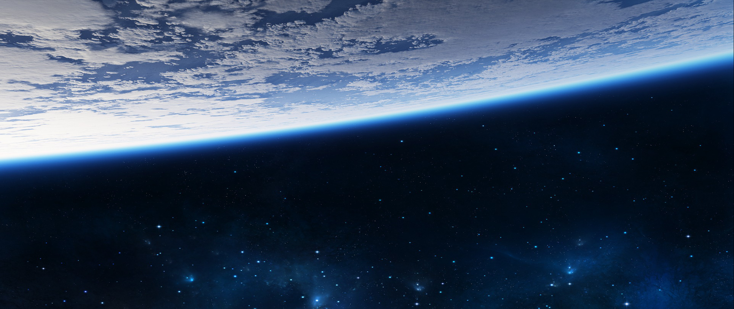 Earth's atmosphere and stars from space HD Wallpaper