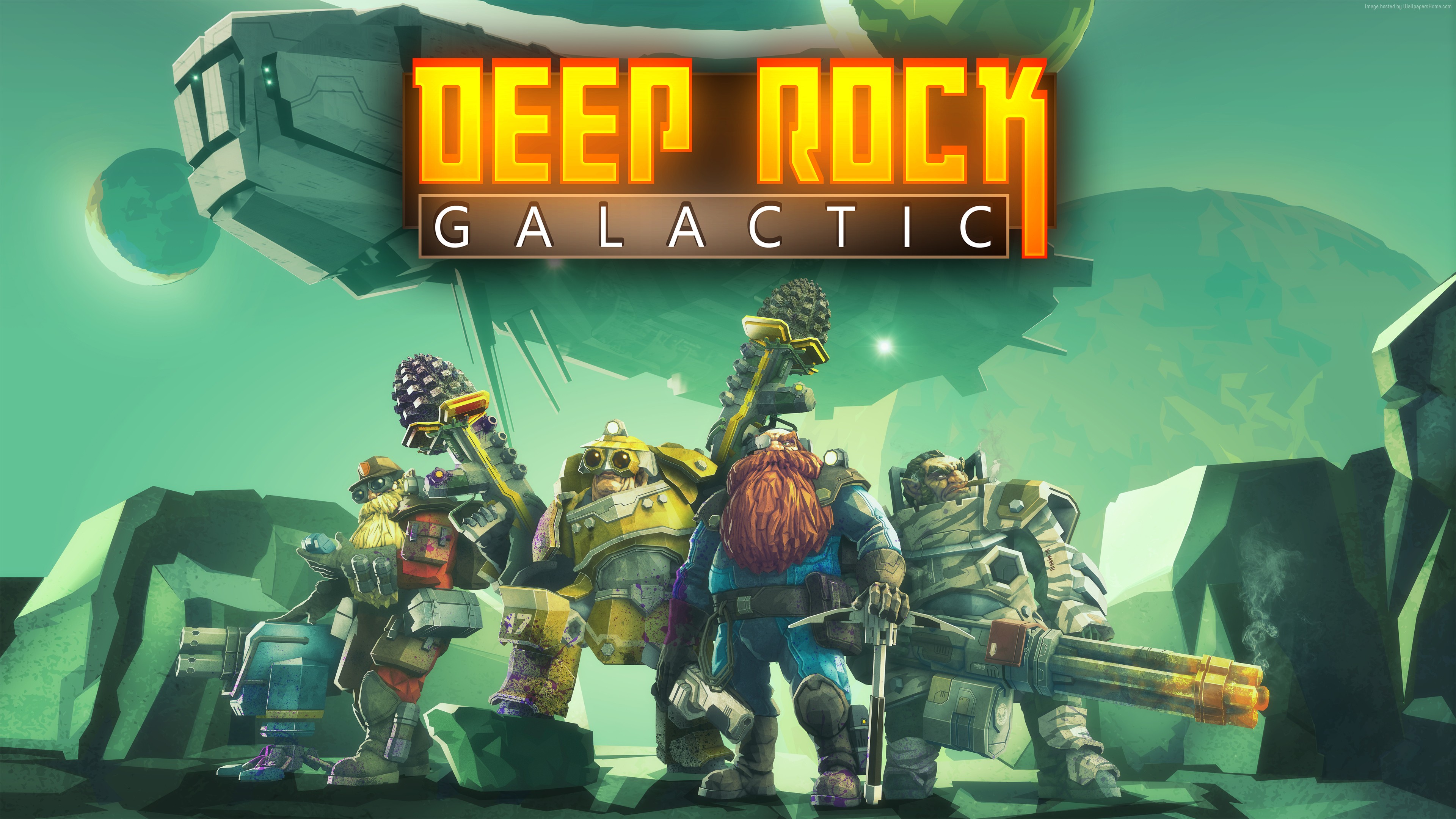 Deep Rock Galactic poster with four dwarves HD Wallpaper