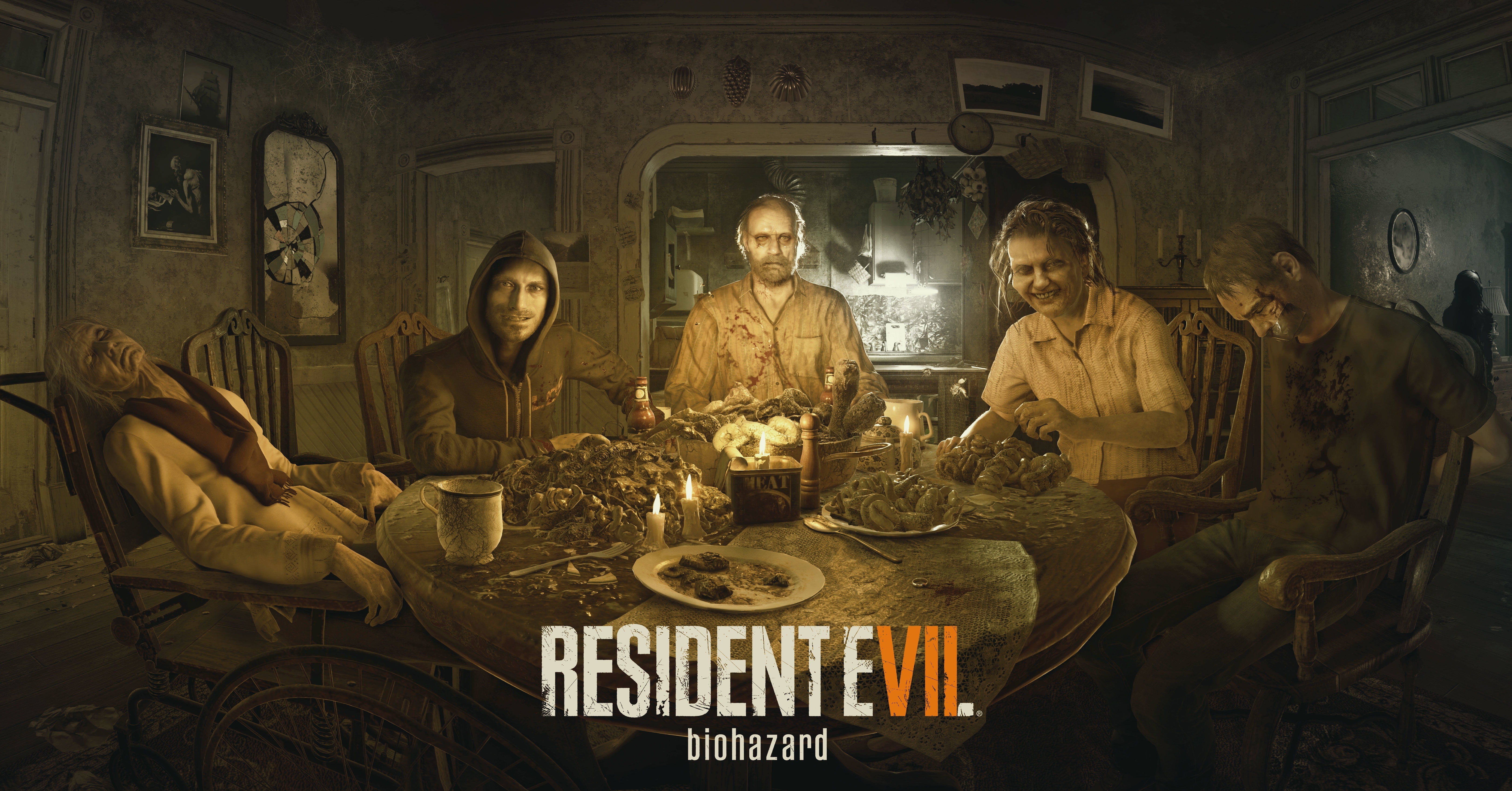 Resident Evil VII: Biohazard family dinner HD Wallpaper