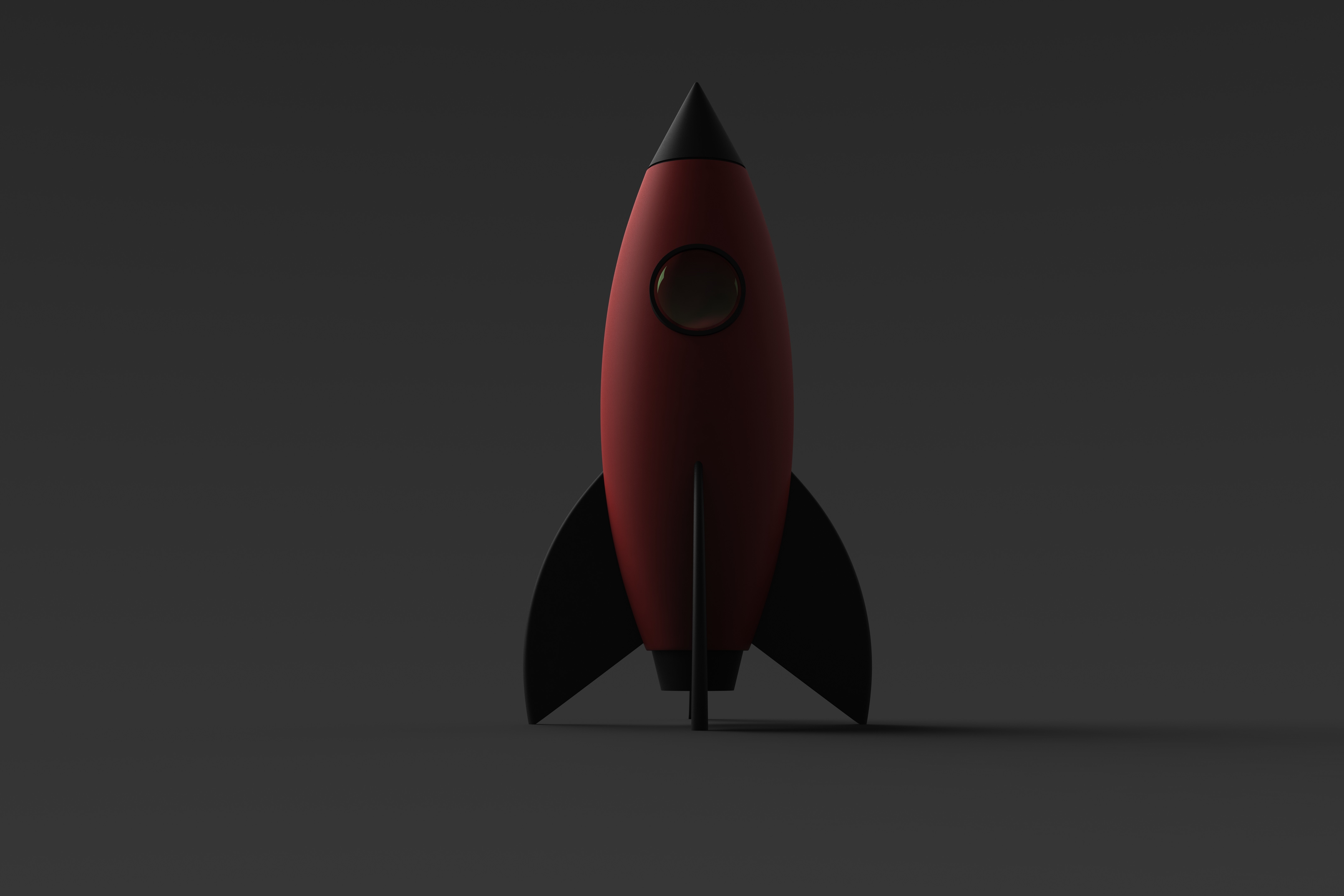 Red and black cartoon rocket ship HD Wallpaper