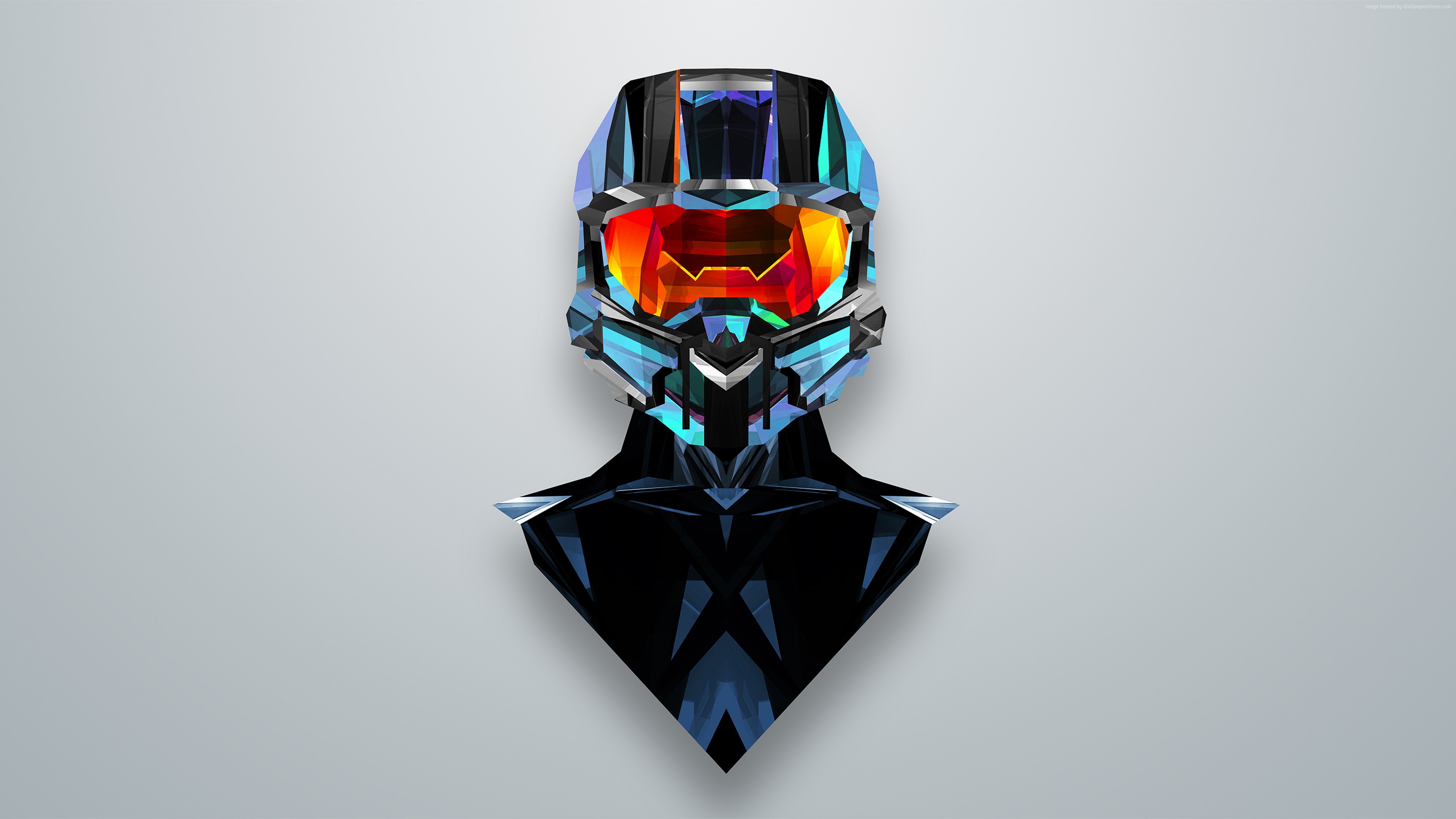 4K 3D Robot Helmet HD Wallpaper