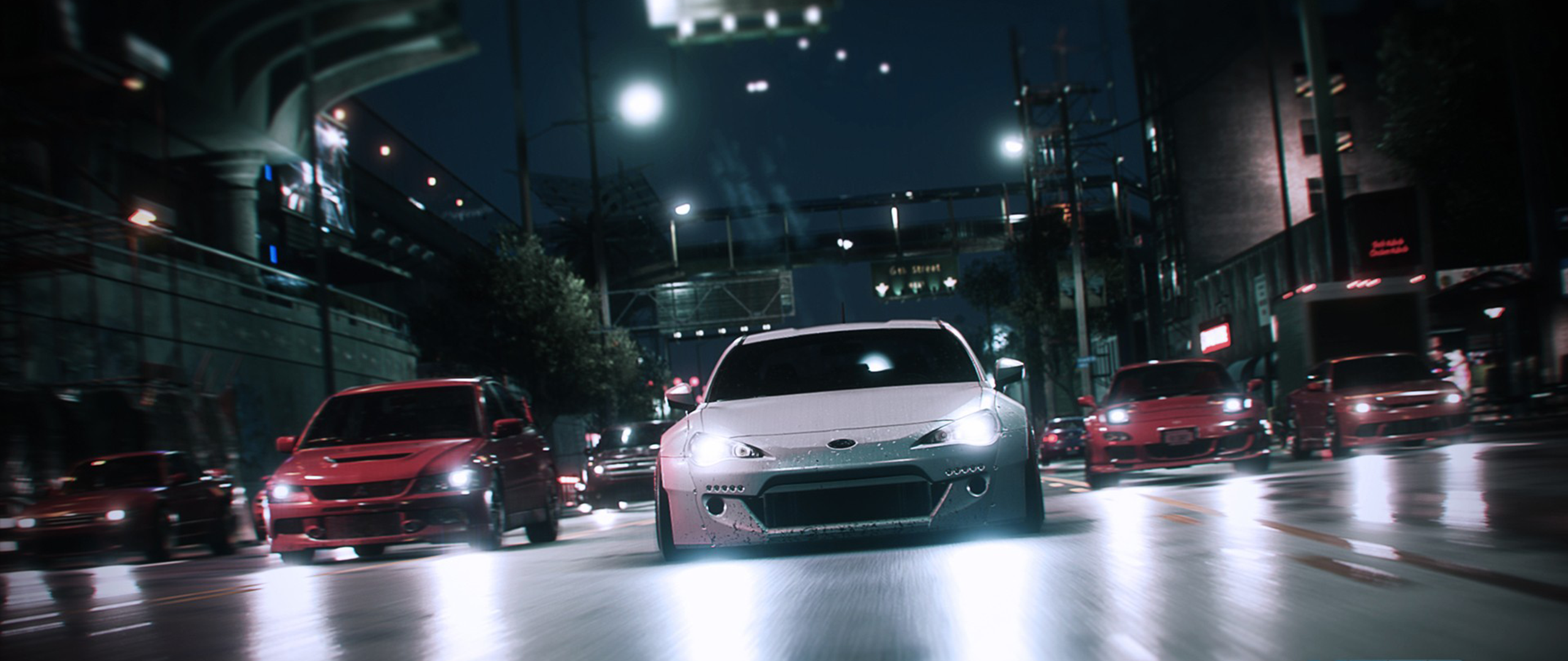 Need for Speed cars racing at night HD Wallpaper