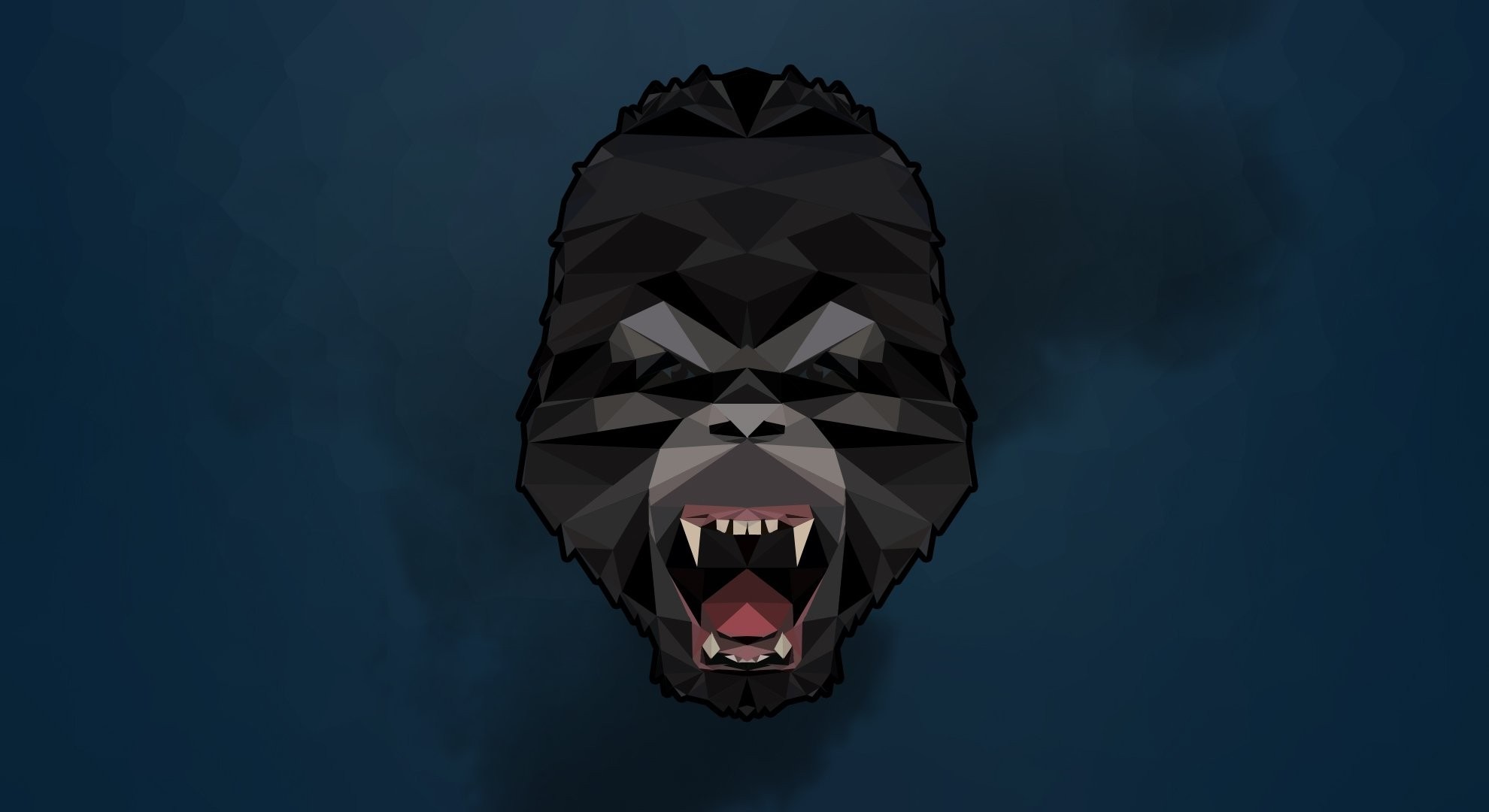 Low poly gorilla head illustration HD Wallpaper