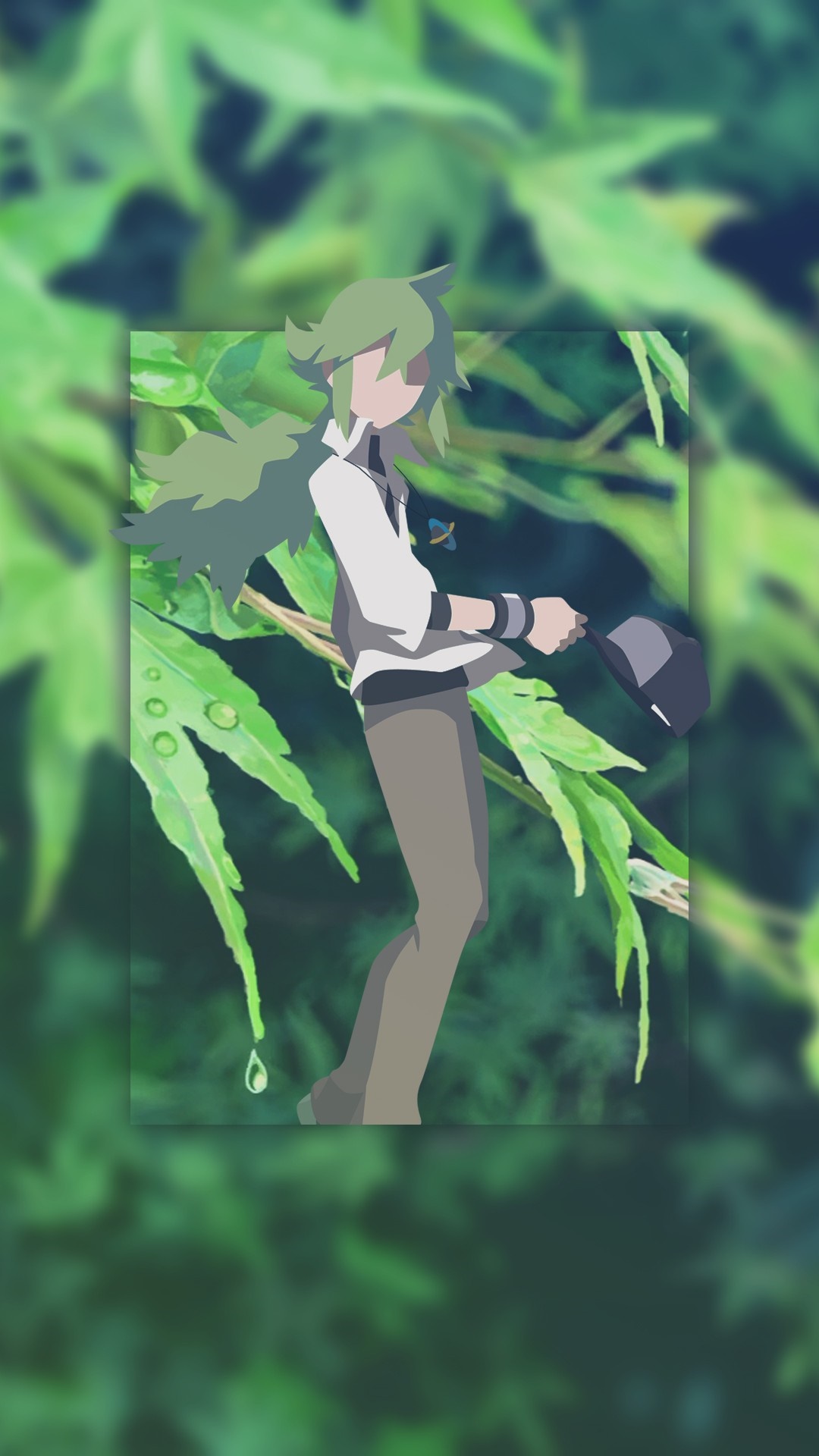 N from Pokemon with green foliage HD Wallpaper