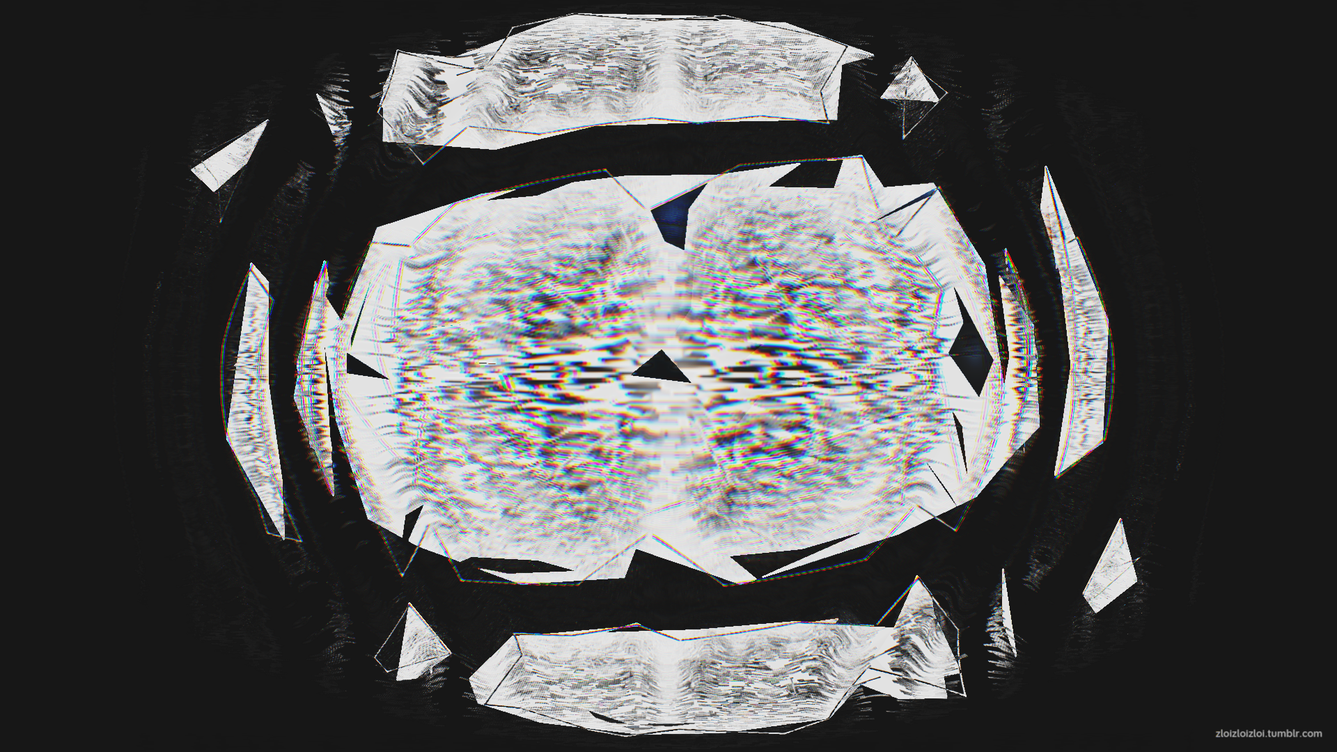Abstract glitch art illustration of a distorted skull HD Wallpaper