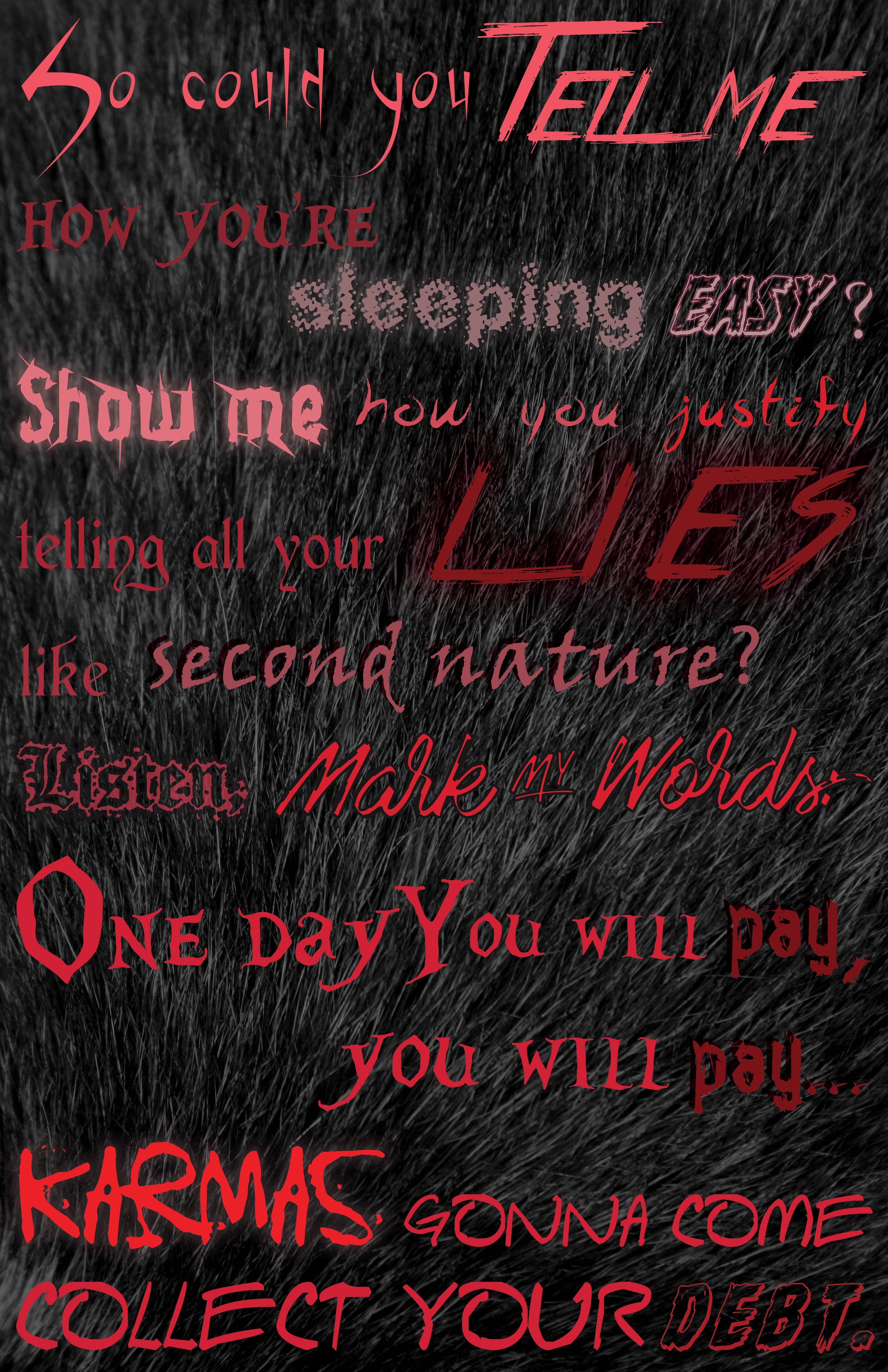 So could you tell me, how you're sleeping easy? HD Wallpaper