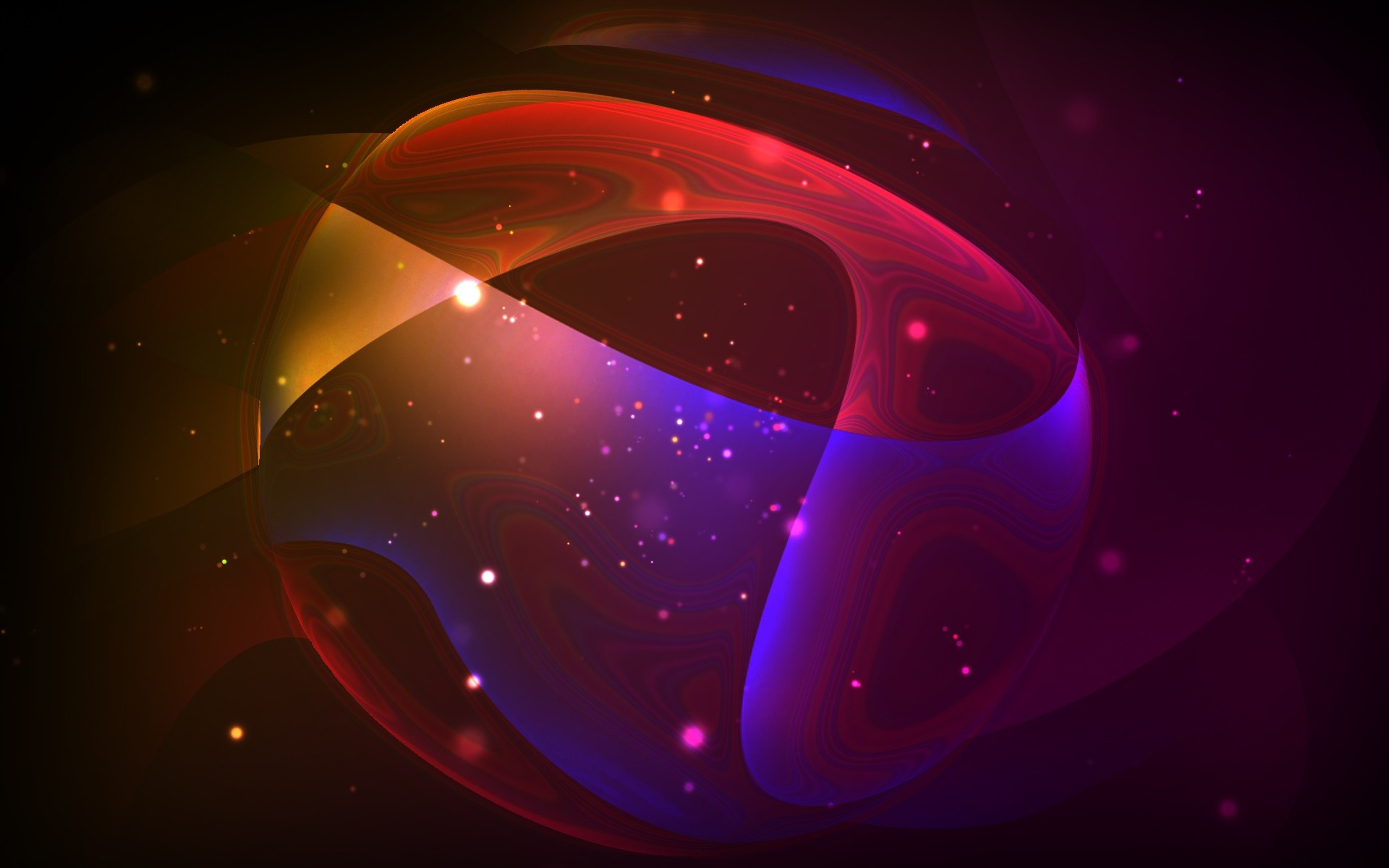 Abstract glowing sphere with colorful light and particles HD Wallpaper