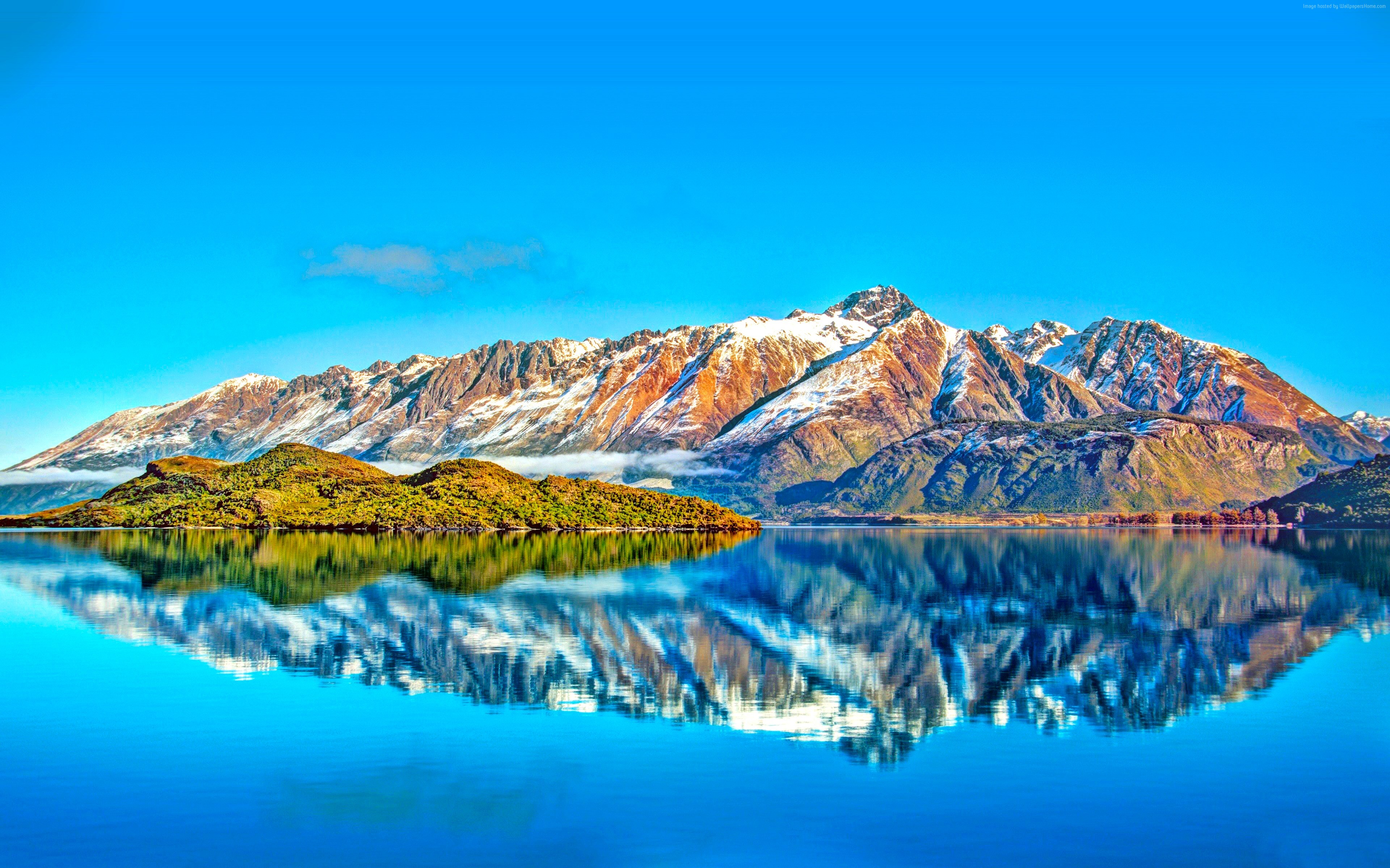 Lake and Snow-Capped Mountains Reflection 4K HD Wallpaper