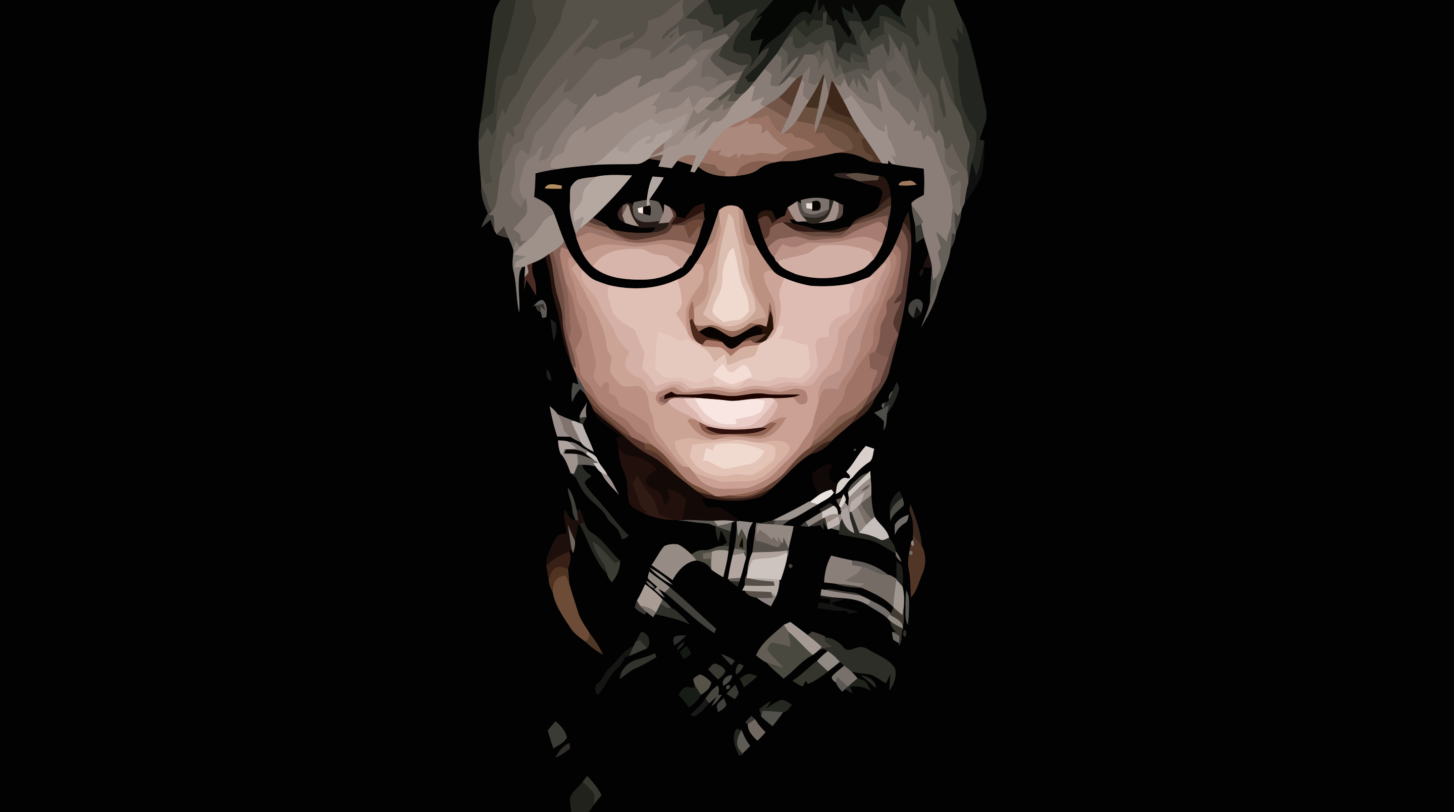 Woman with glasses and scarf HD Wallpaper