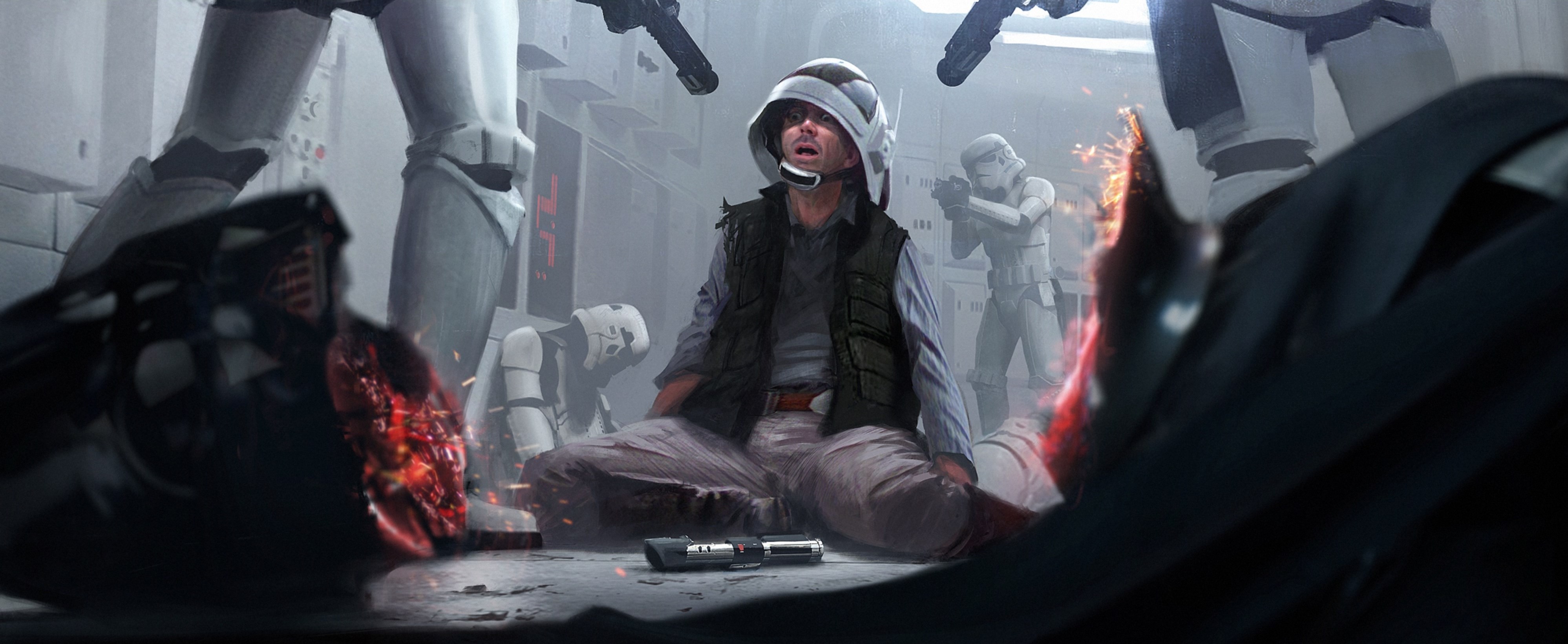 Rebel soldier captured by stormtroopers in Star Wars HD Wallpaper