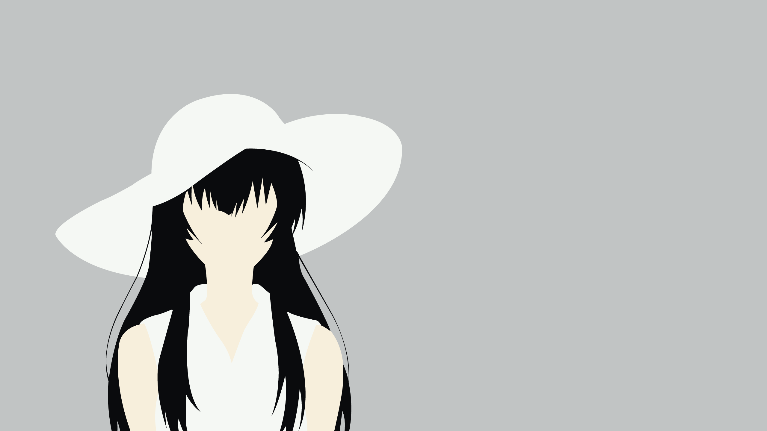 Girl in a white hat and dress HD Wallpaper
