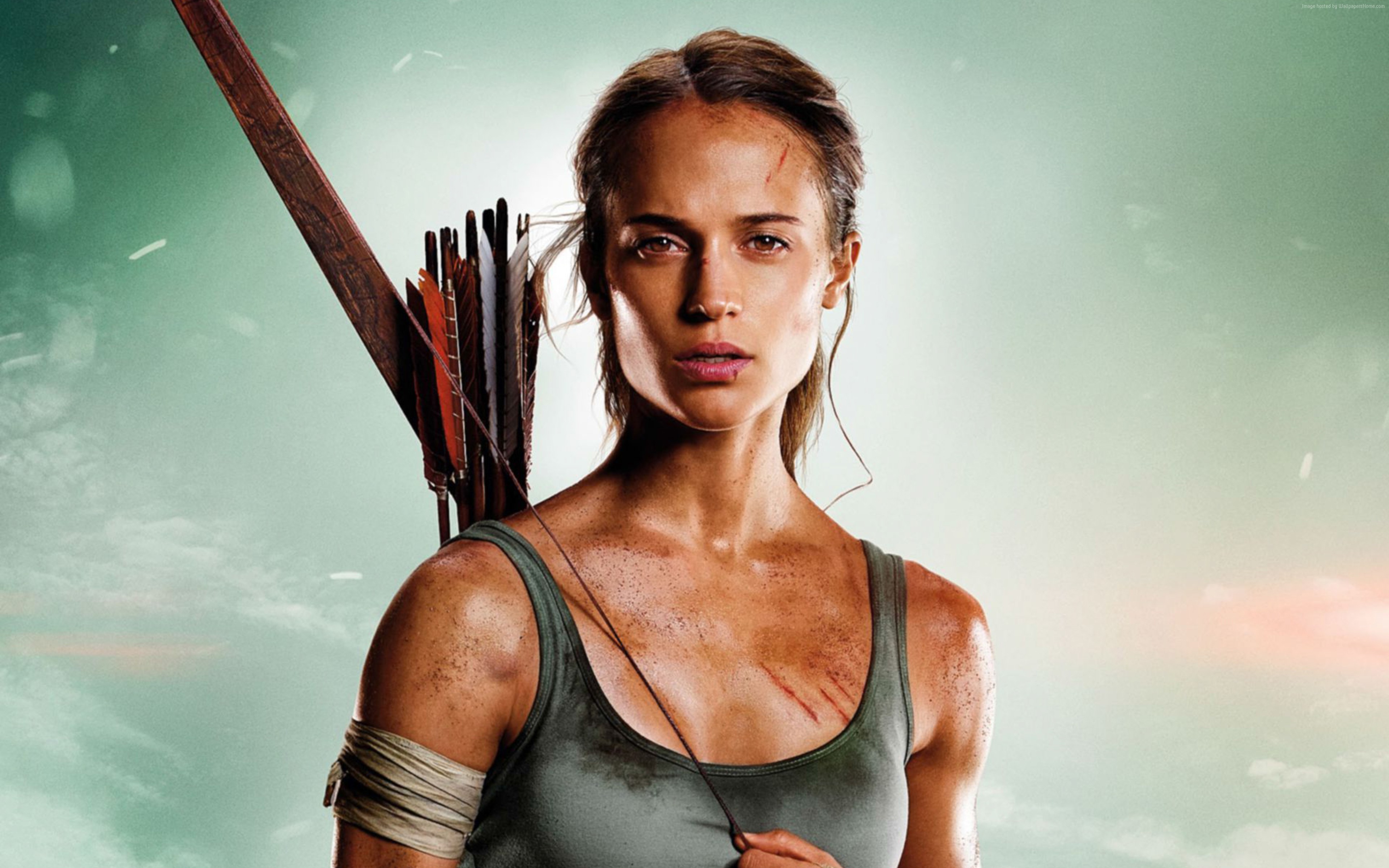 4K Tomb Raider Lara Croft with Bow and Arrows HD Wallpaper