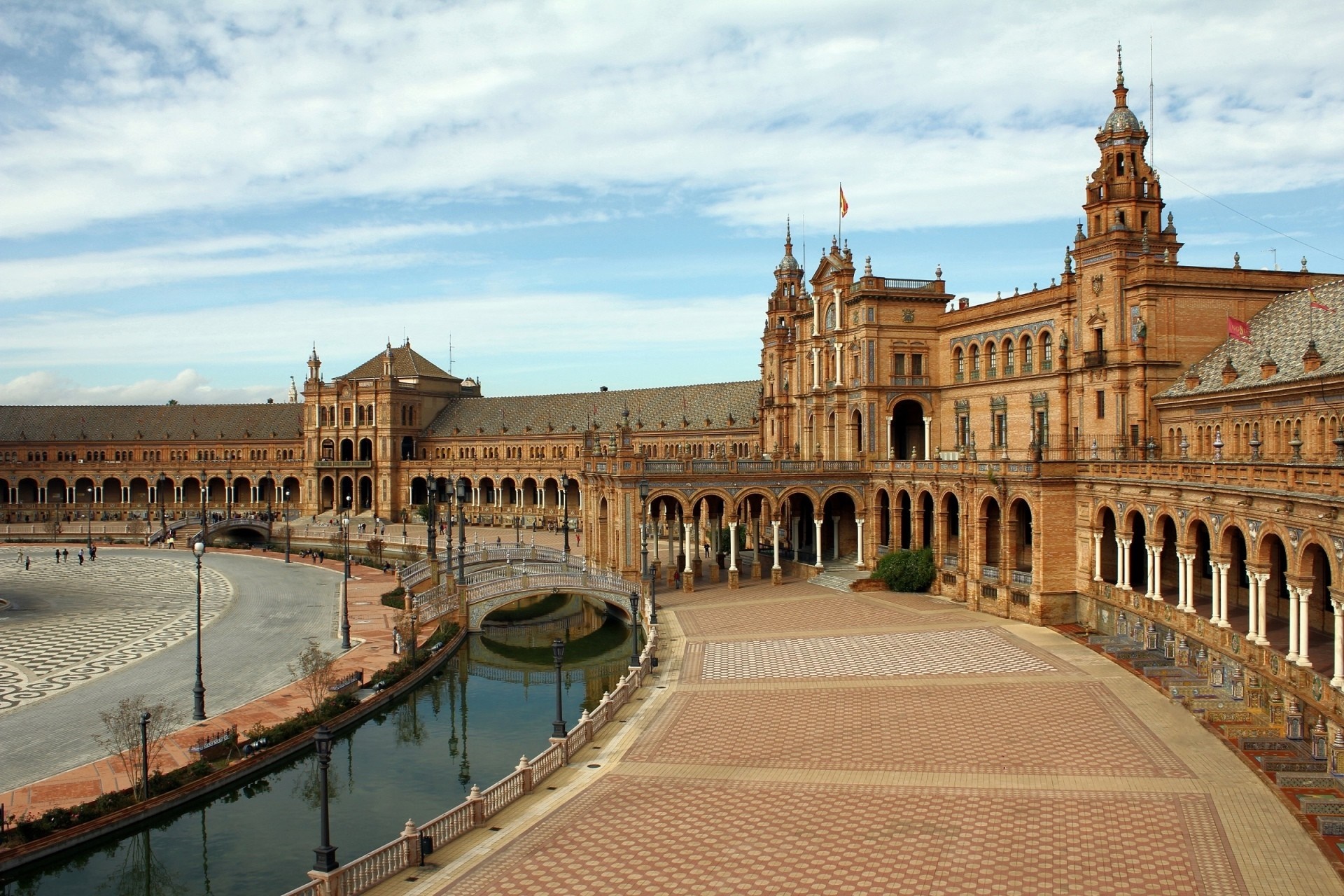 Plaza de España in Seville, Spain HD Wallpaper