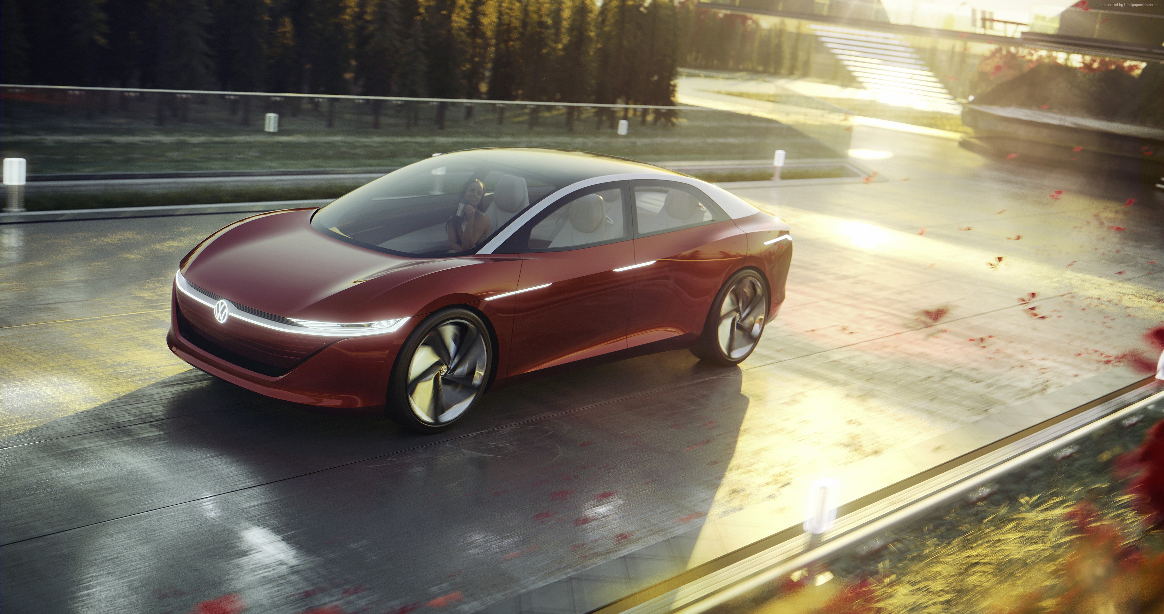 Volkswagen I.D. Vizzion electric car 4K HD Wallpaper