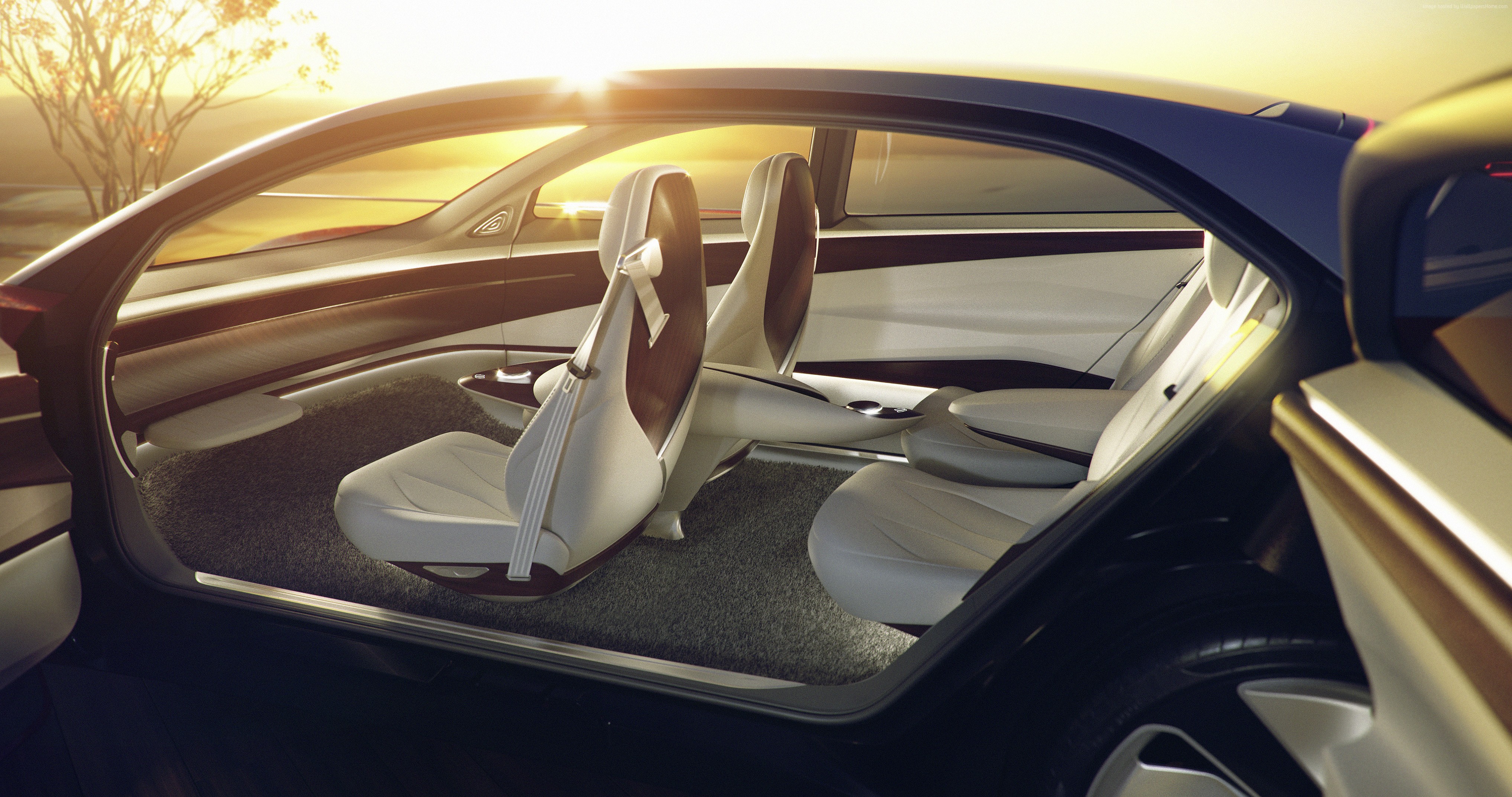 Volkswagen I.D. Vizzion concept car interior 4K HD Wallpaper