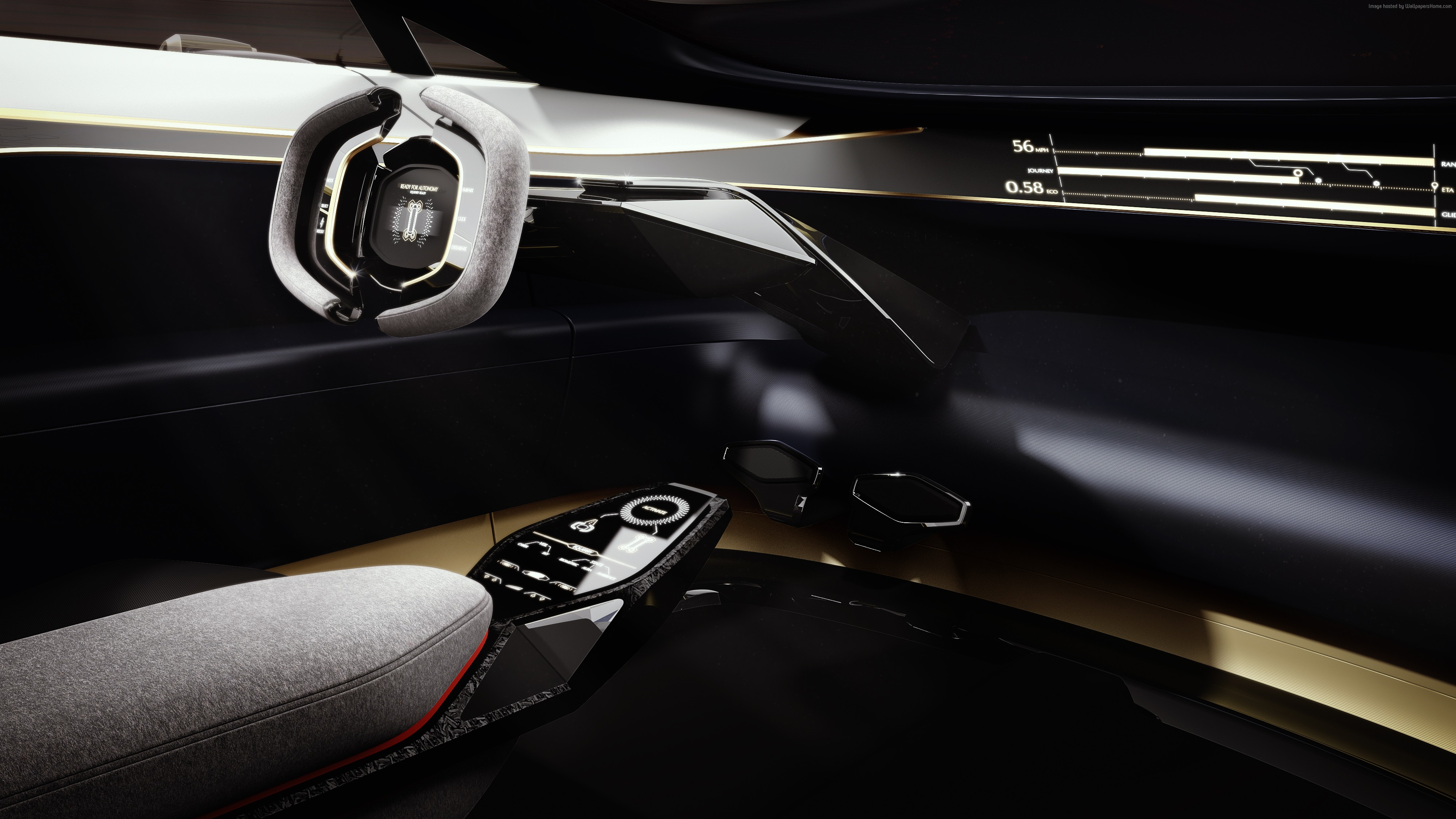 Aston Martin Lagonda interior at Geneva Motor Show 2018 HD Wallpaper