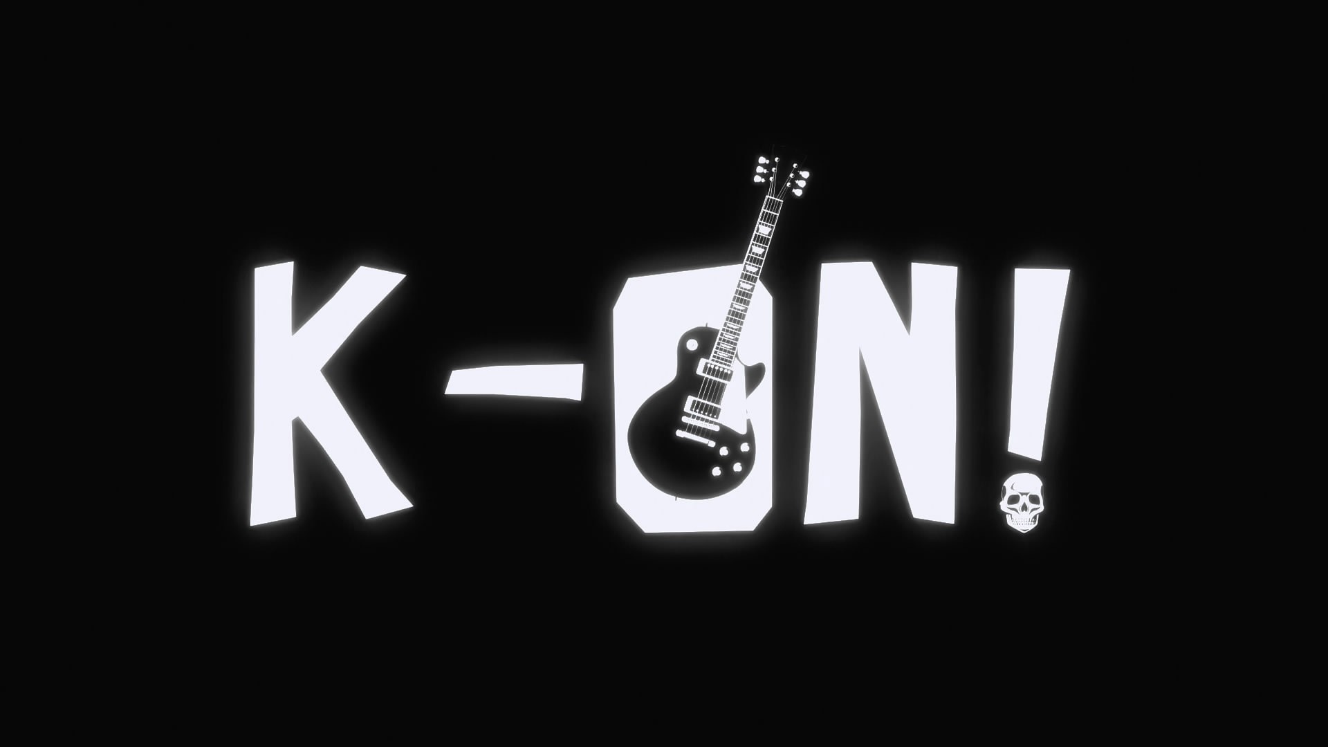 K-ON! logo with guitar and skull HD Wallpaper